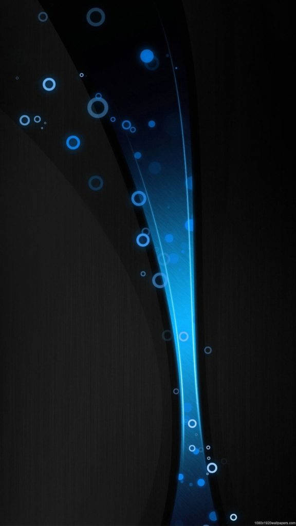 Koyu Android Mavi Kıvrımlar ve Baloncuklar Duvar Kağıdı
