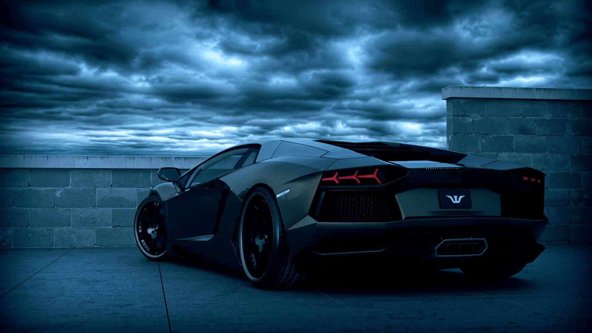 Koyu Mavi Siyah Lamborghini Duvar Kağıdı