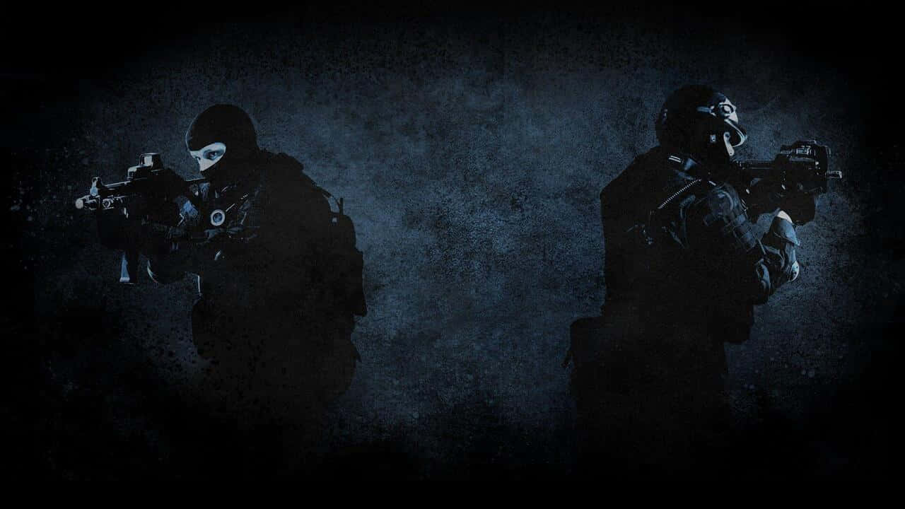 Koyu Mavi Terörist ve Terörle Mücadele 720p Counter-Strike Global Offensive Arka Planı Duvar Kağıdı