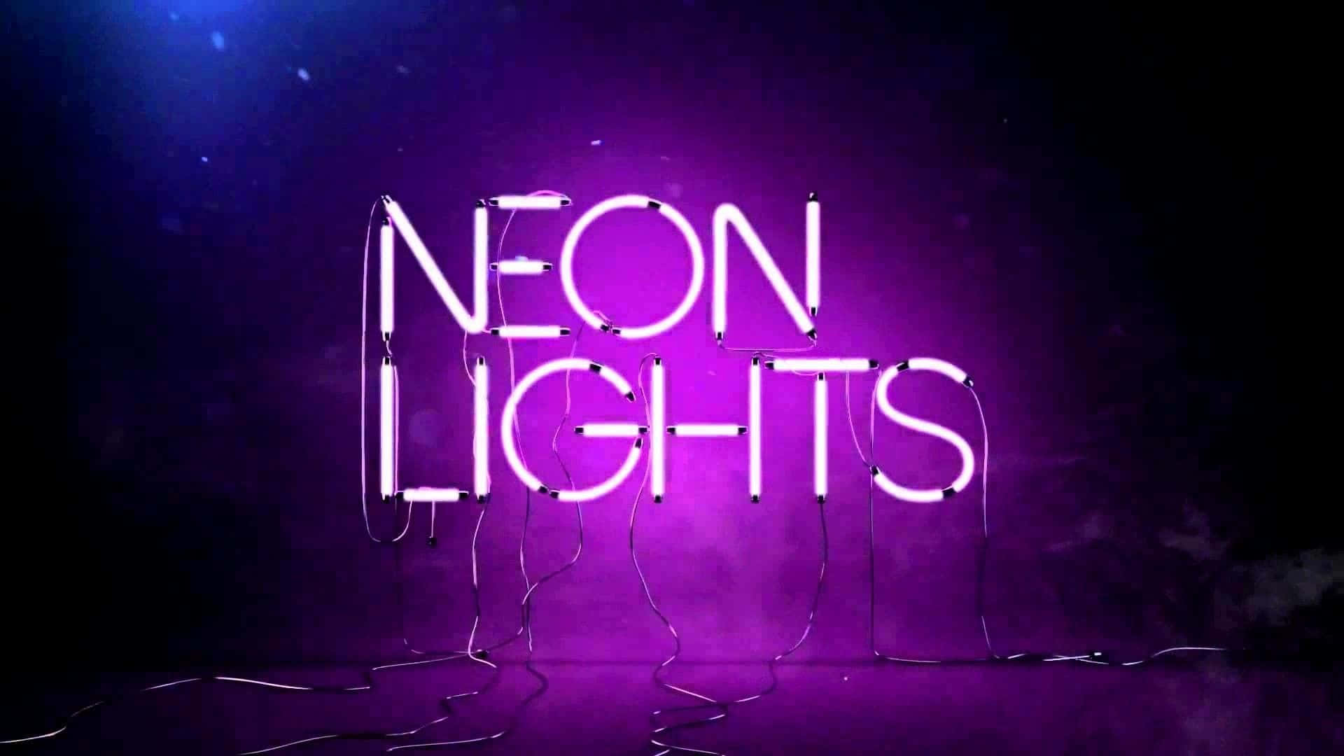 Koyu Mor Neon Gece Işıkları Resmi Duvar Kağıdı