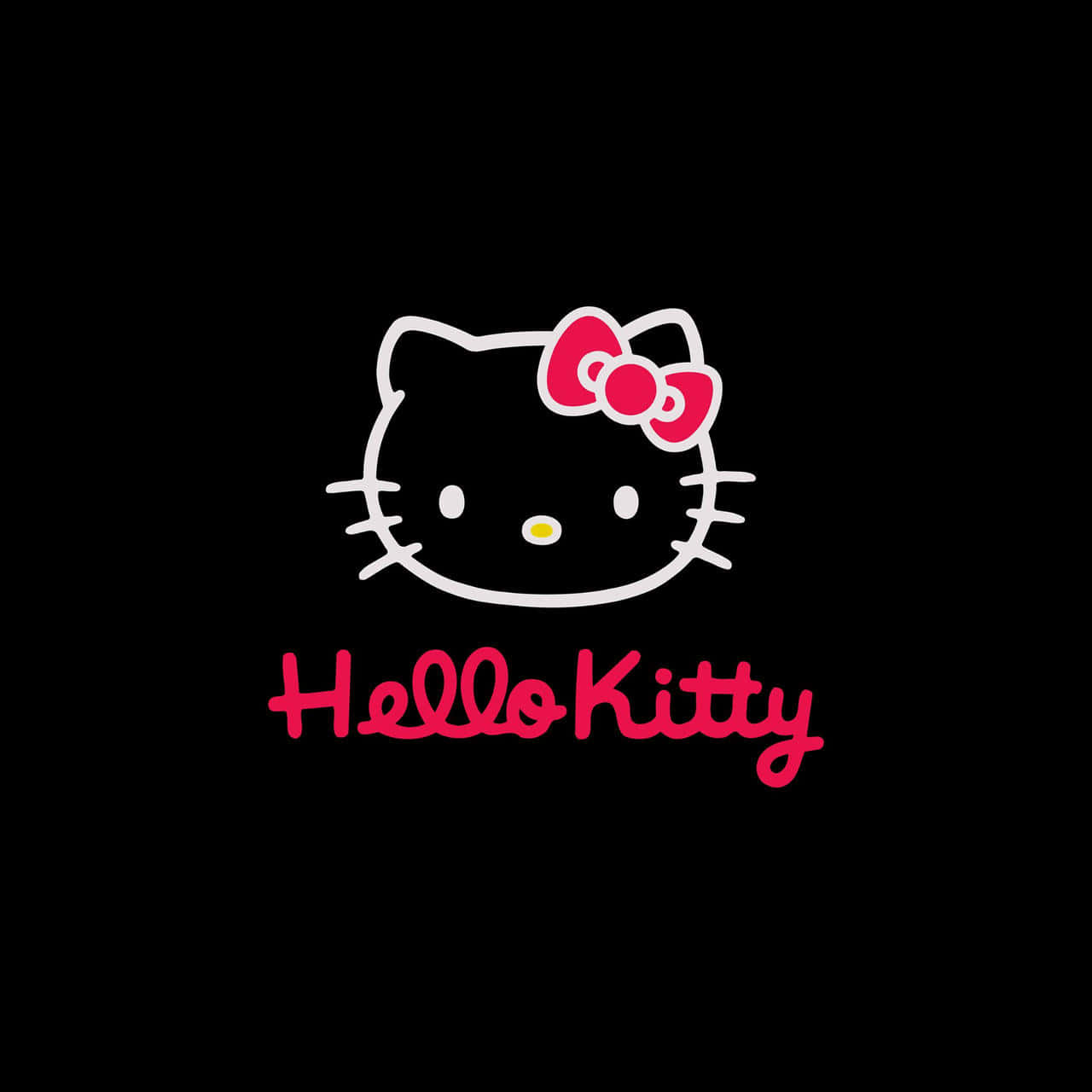 Koyu Şirin Hello Kitty Kurdele Duvar Kağıdı