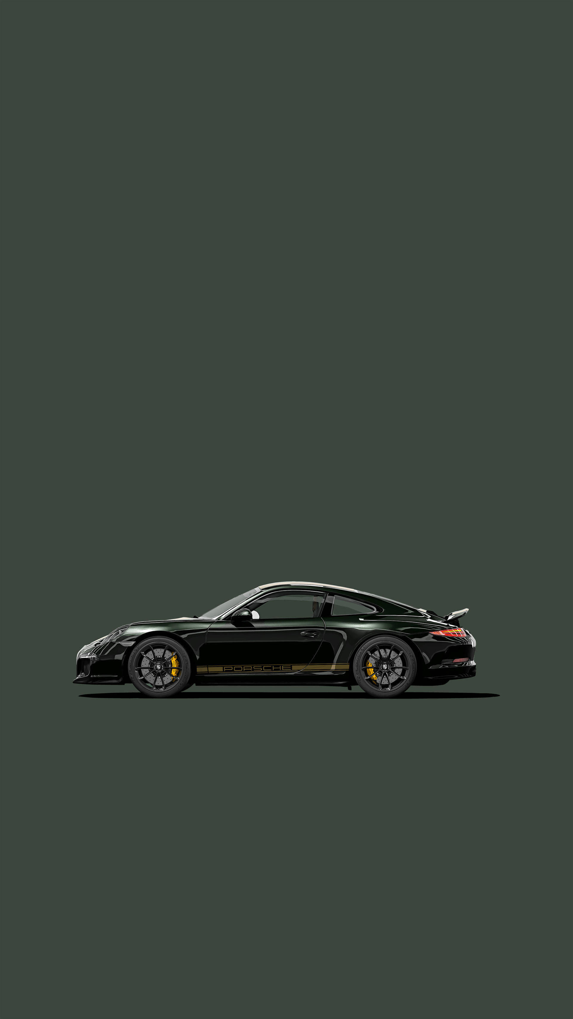 Koyu Yeşil Porsche 911 Sanat Eseri Duvar Kağıdı