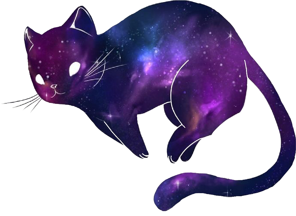 Kozmik Kawaii Kedi.PNG Duvar Kağıdı