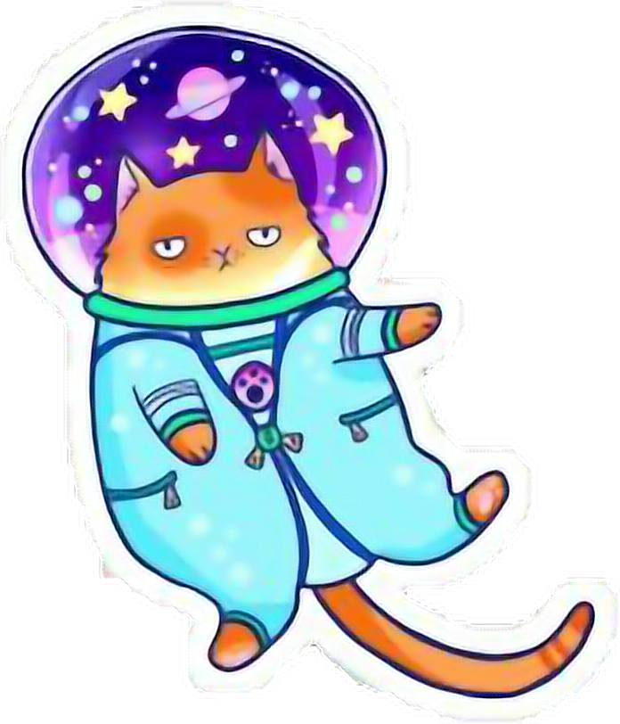 Kozmik Kedi Astronot Çıkartması Duvar Kağıdı