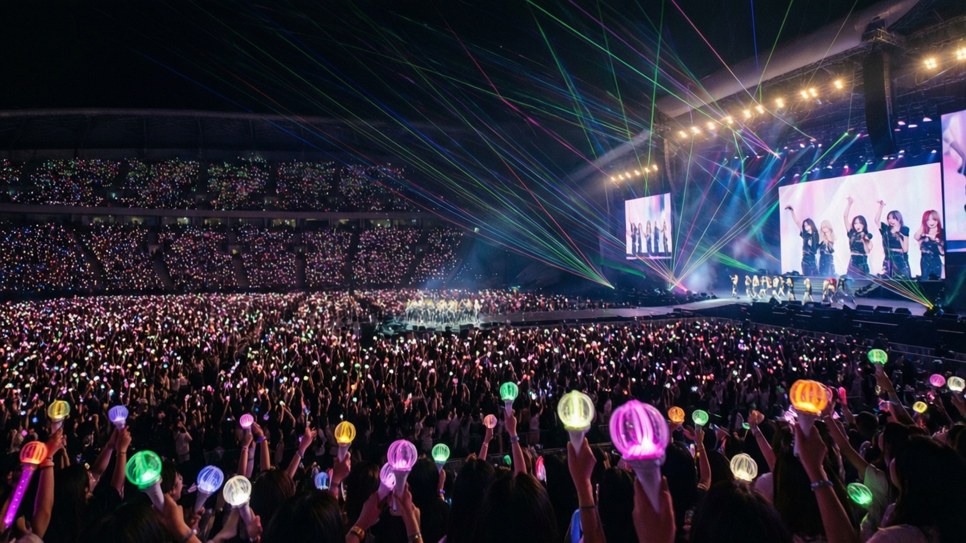 Kpop Konseri Işık Çubuğu Denizi Duvar Kağıdı