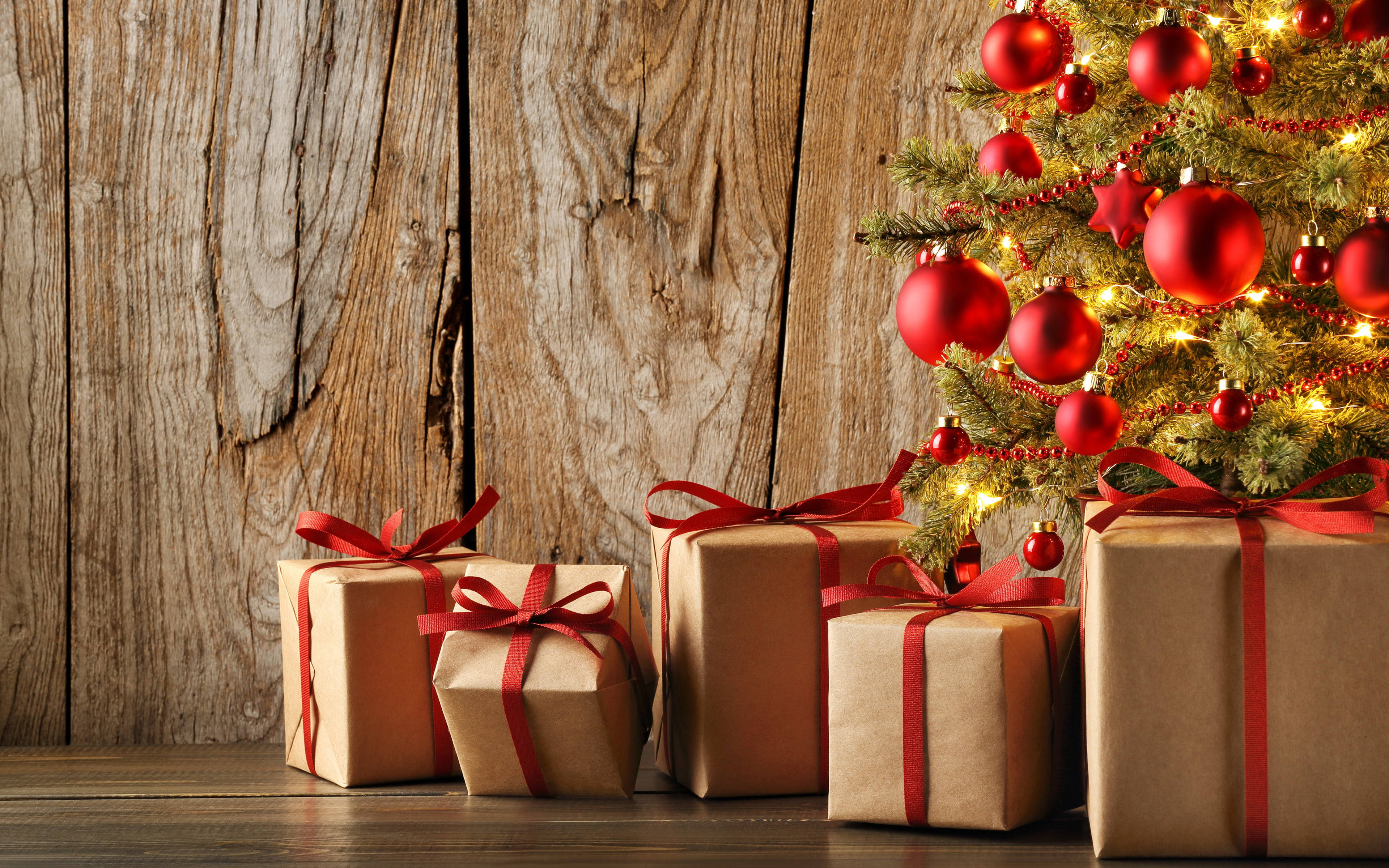 Kraft Kağıdında Güzel Noel Hediyeleri Duvar Kağıdı