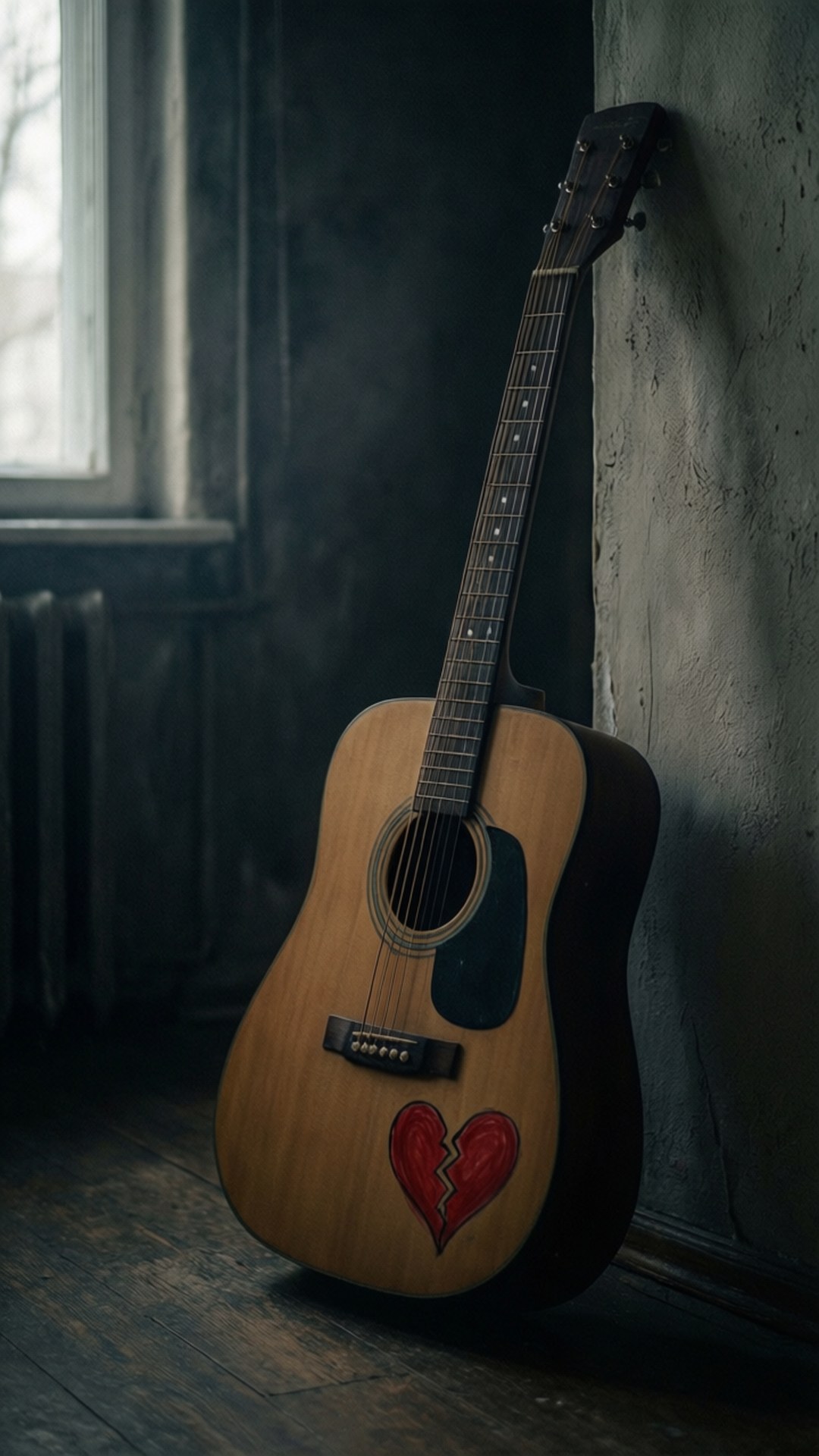 Kırık Kalp Gitar Duvar Kağıdı