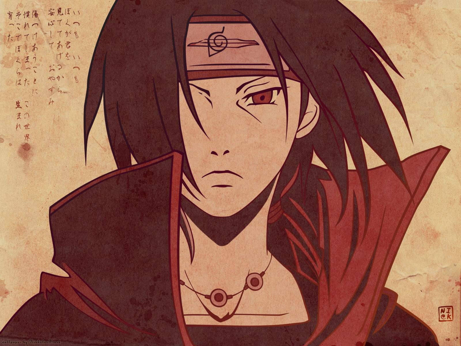 Kırmızı Anime Uchiha Itachi Duvar Kağıdı