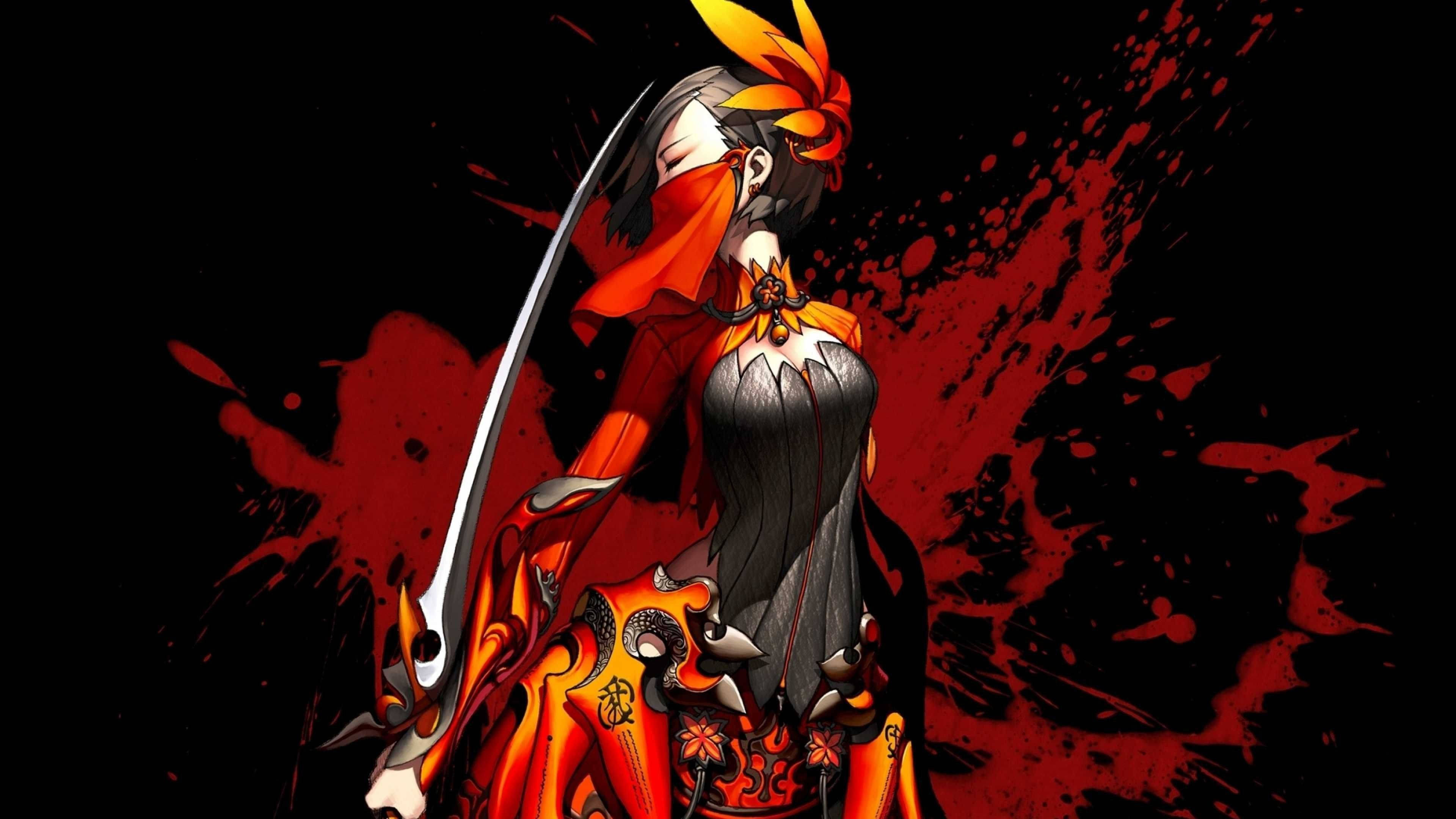 Kırmızı Anime Zarafeti Duvar Kağıdı