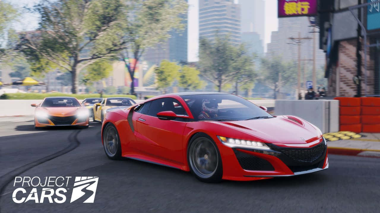 Kırmızı Araba Ağaçlar 720p Project Cars Arkaplan Duvar Kağıdı