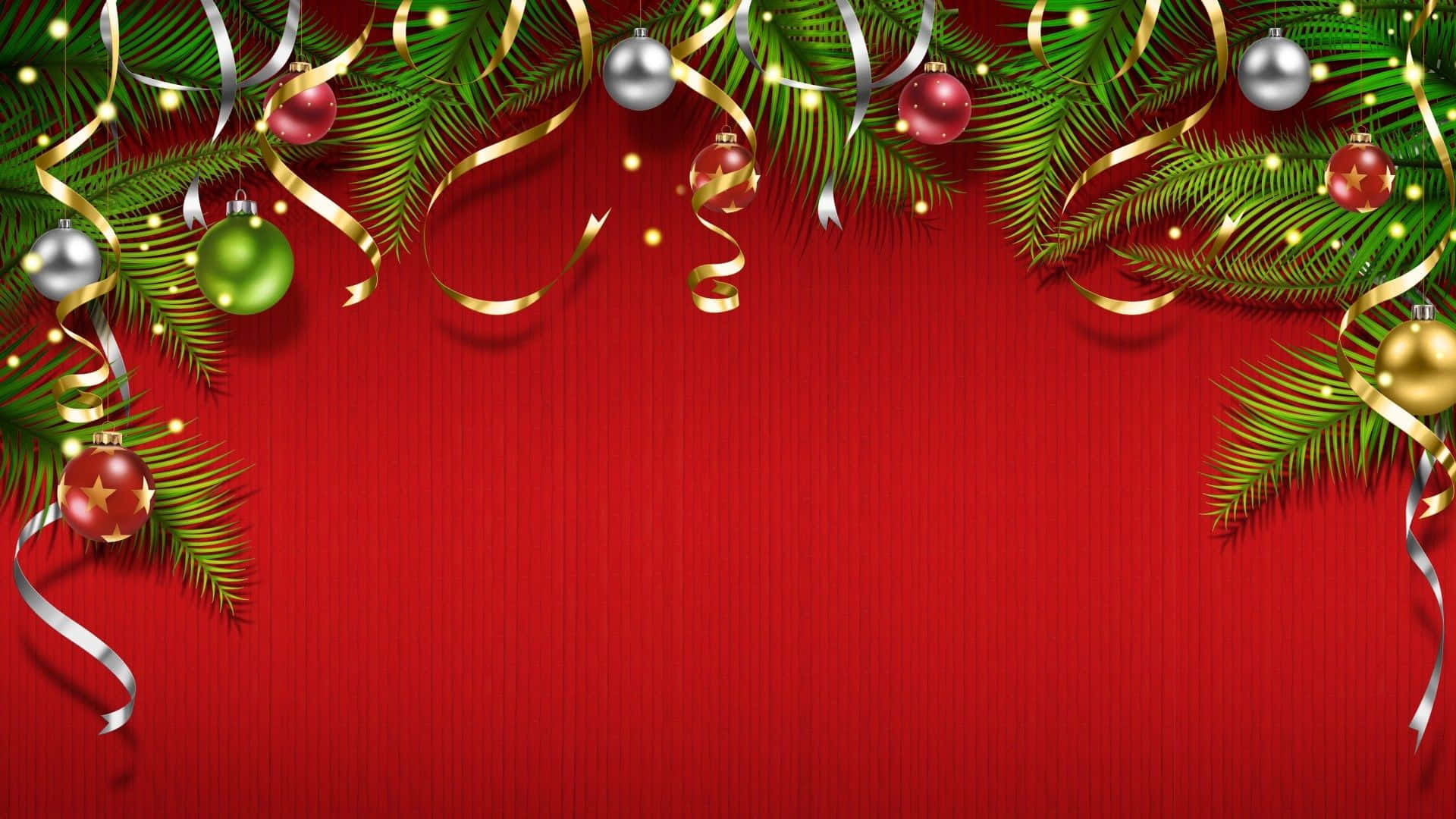 Kırmızı Arka Planla Noel'i Şık Bir Şekilde Kutlayın Duvar Kağıdı