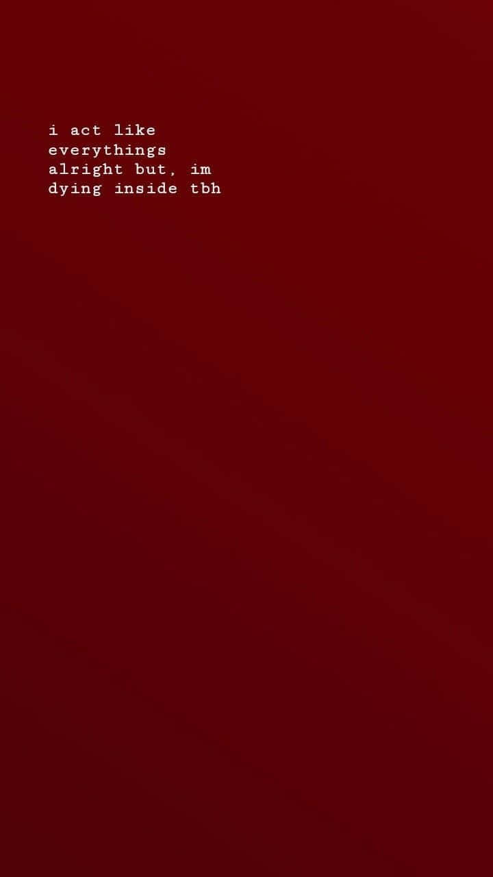 Kırmızı Estetik Tumblr İçten İçe Ölmek Duvar Kağıdı