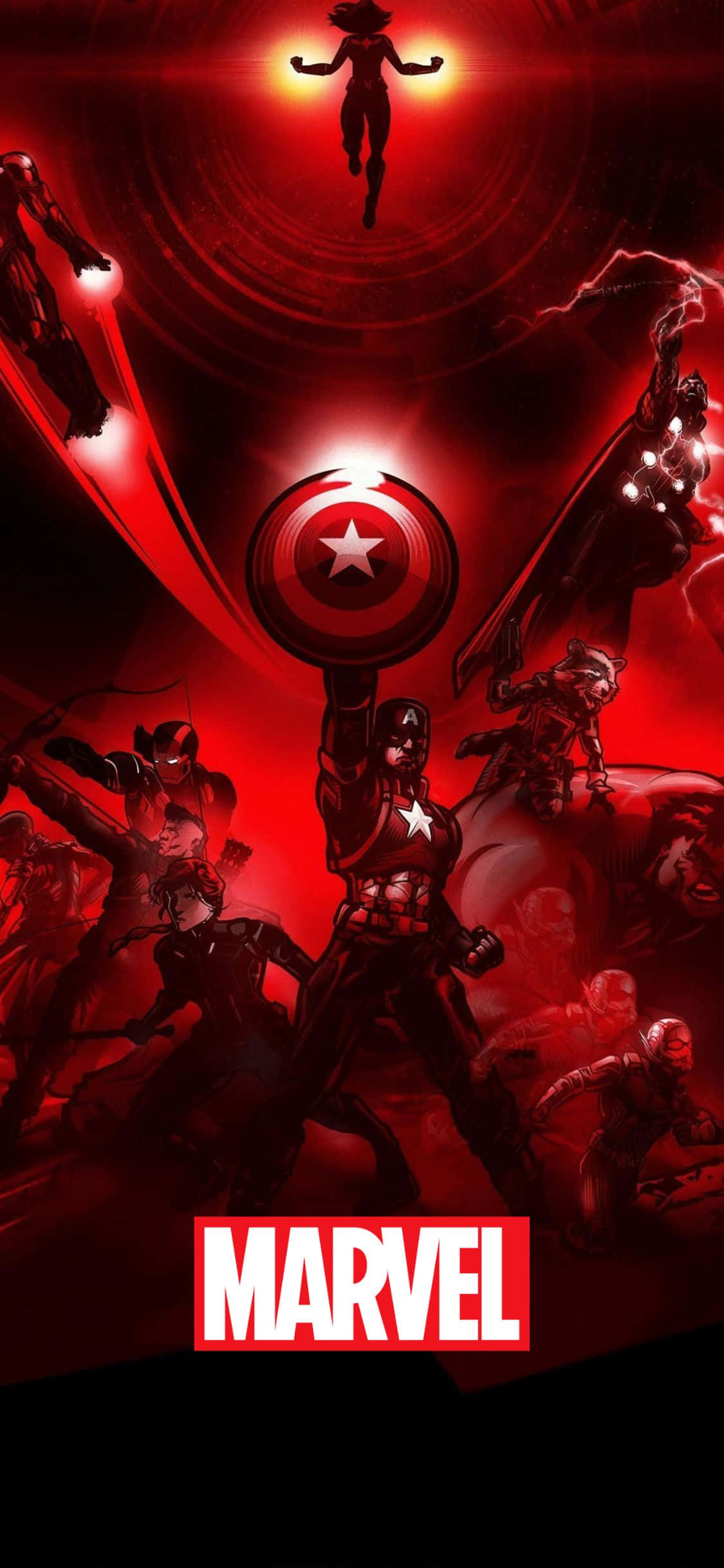 Kırmızı Estetik Yenilmezler iPhone XS Marvel Arkaplanı Duvar Kağıdı