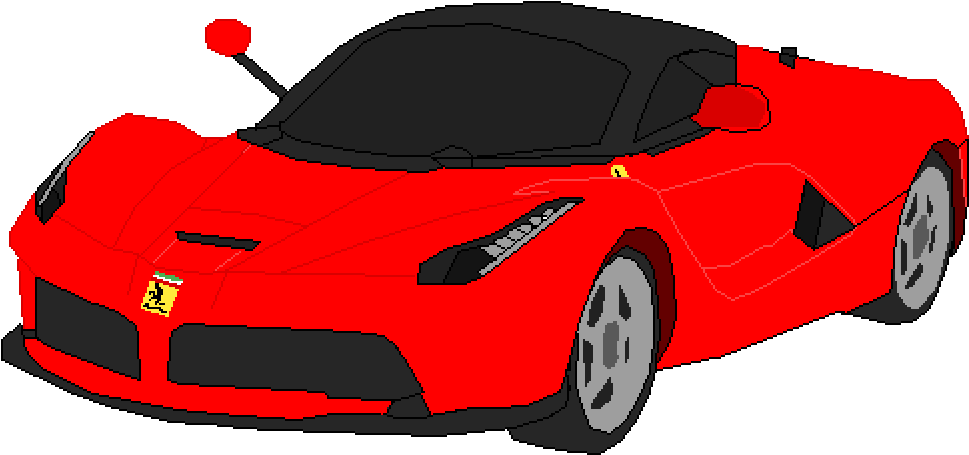 Kırmızı Ferrari Spor Araba İllüstrasyonu Duvar Kağıdı