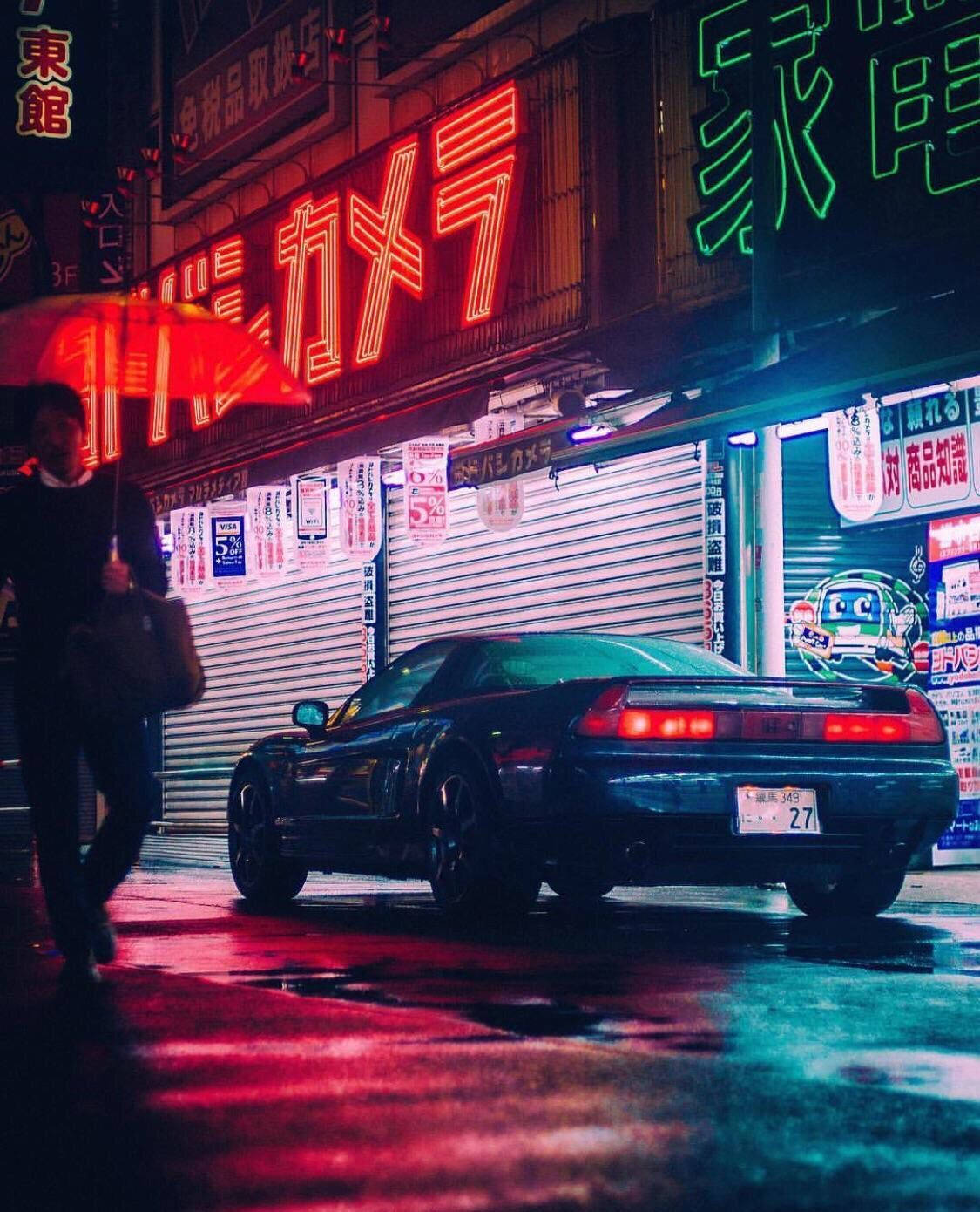 Kırmızı Işıklı JDM Araba Estetiği Duvar Kağıdı