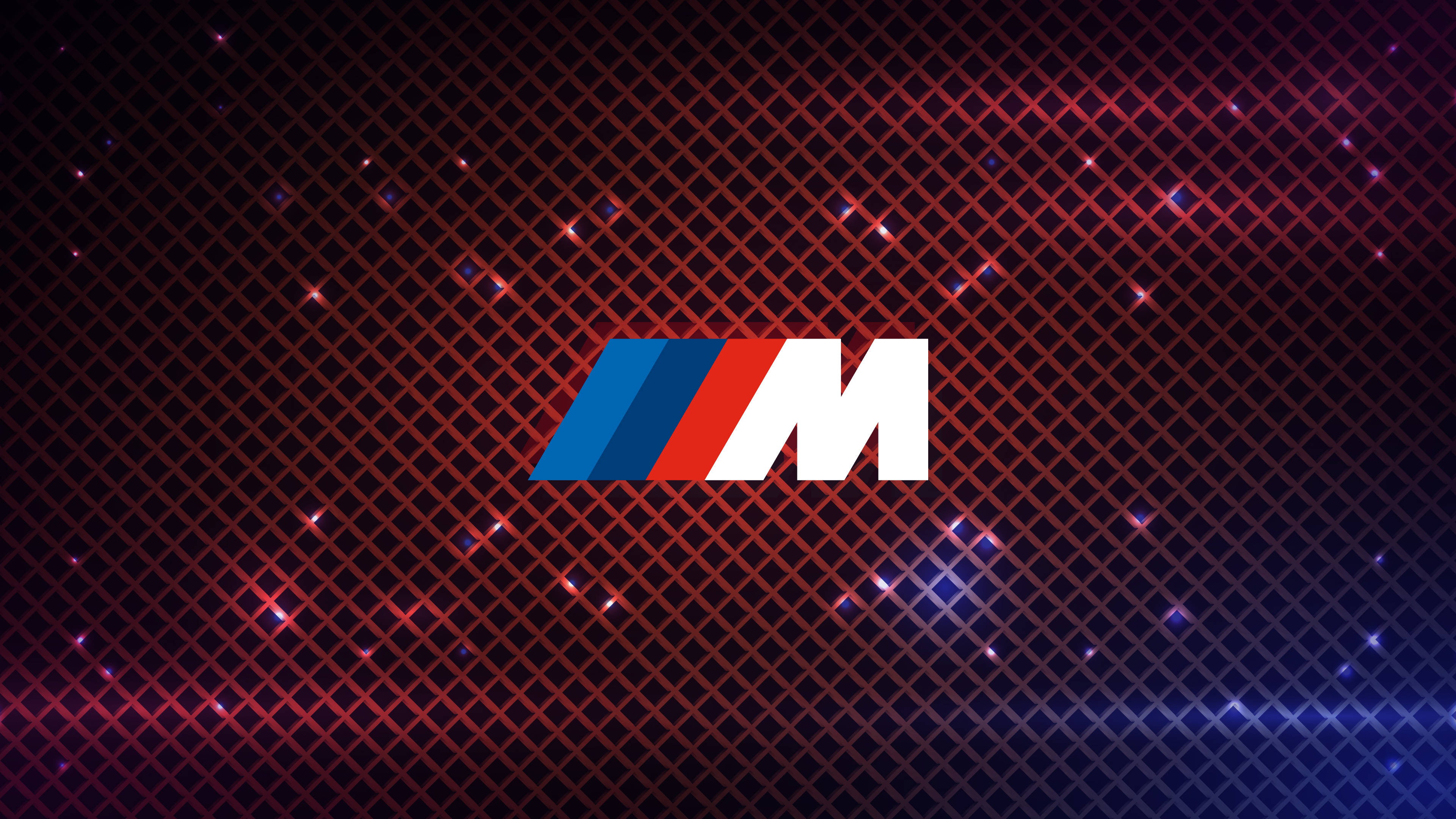 Kırmızı Kafes Desenli BMW M Logosu Duvar Kağıdı