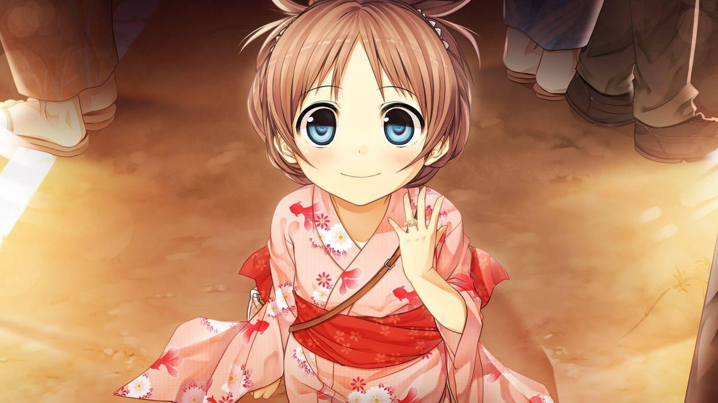 Kırmızı Kimonolu Anime Çocuk Duvar Kağıdı