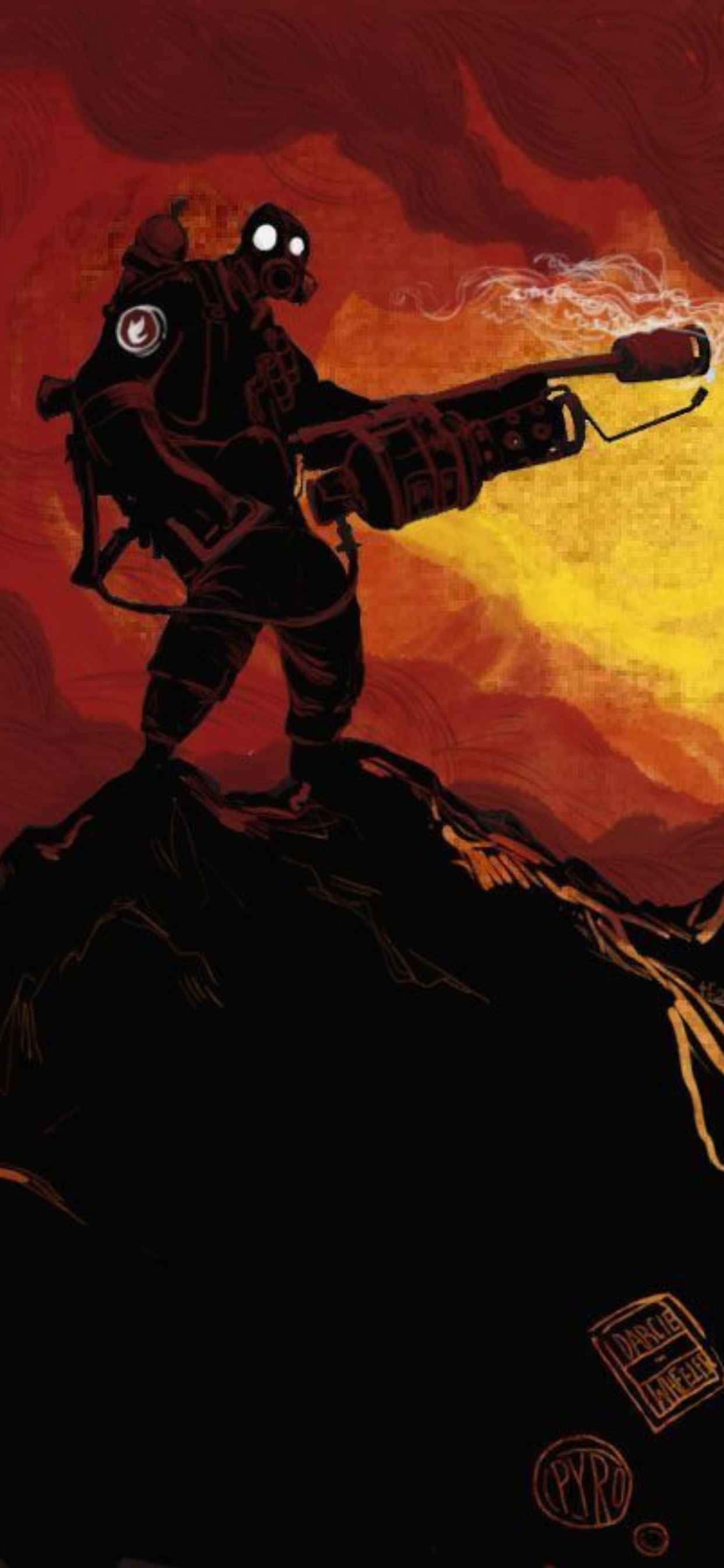 Kırmızı Pyro Gölgesi iPhone Xs Max Team Fortress 2 Arkaplanı Duvar Kağıdı
