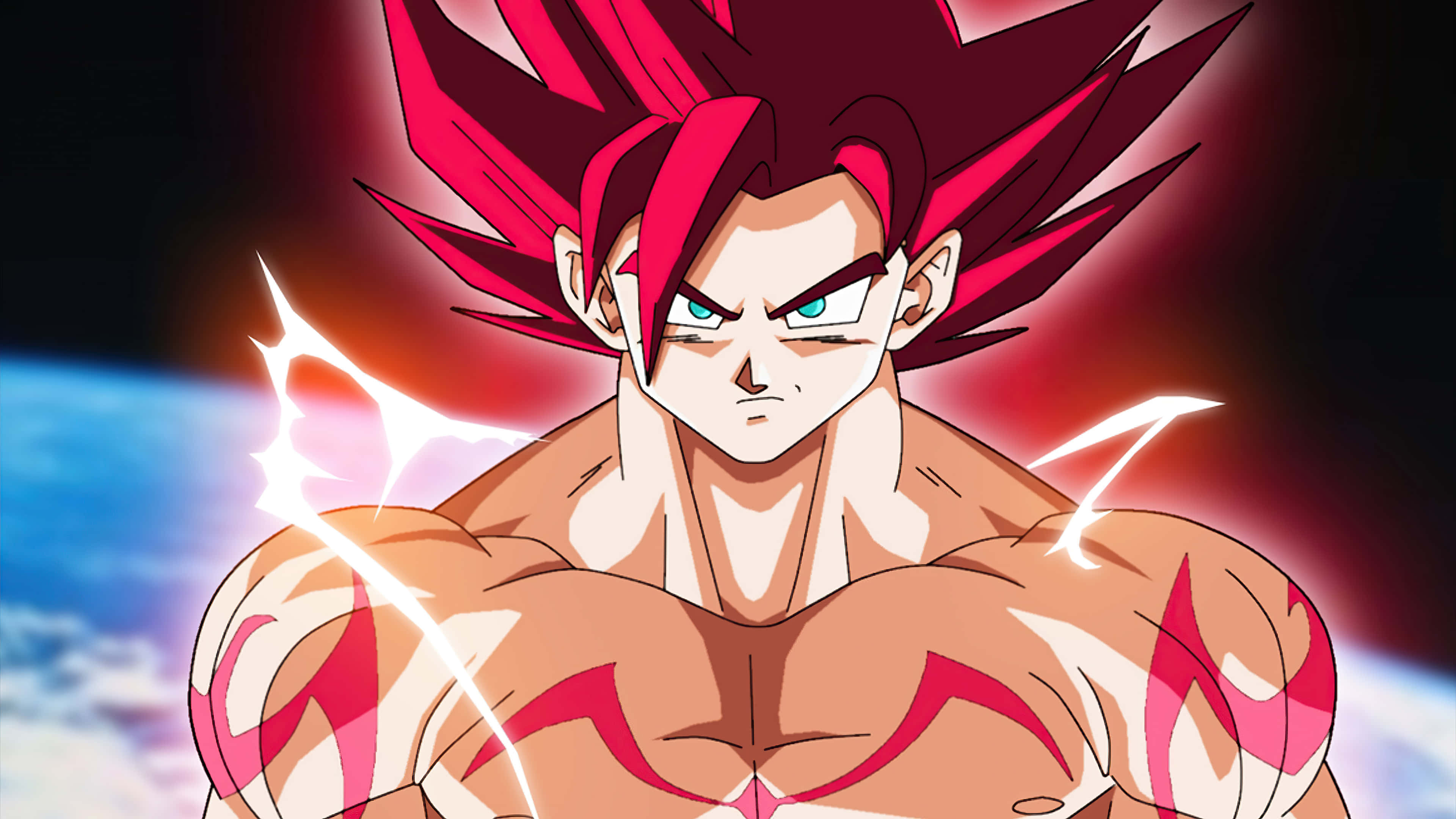 Kırmızı Saçlı Goku Dragon Ball Super Resmi Duvar Kağıdı