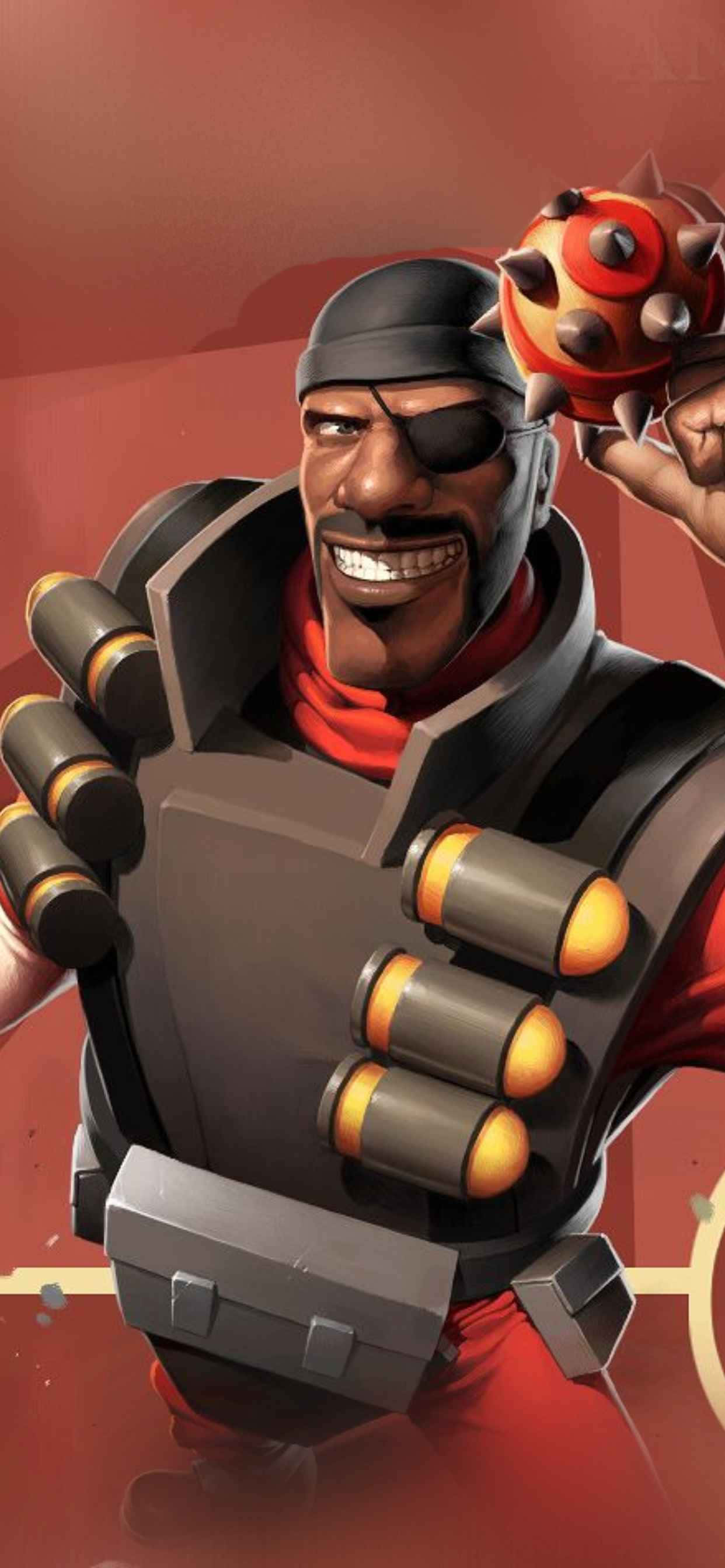 Kırmızı Takım Demoman iPhone Xs Max Team Fortress 2 Arka Planı Duvar Kağıdı