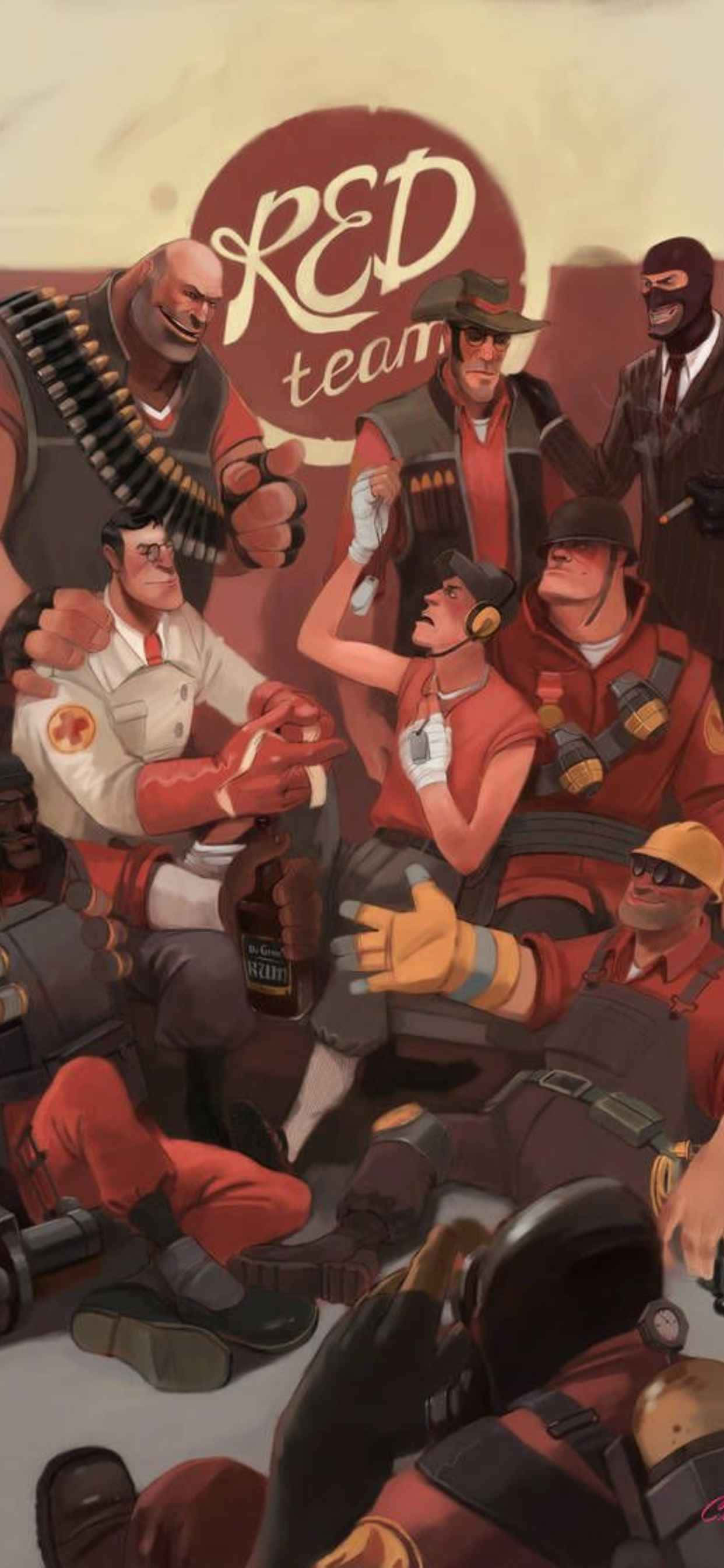 Kırmızı Takım Karakterleri iPhone Xs Max Team Fortress 2 Duvar Kağıdı