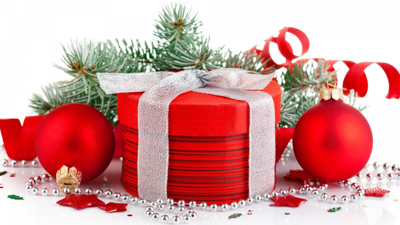 Kırmızı Temalı Noel Hediyeleri Duvar Kağıdı