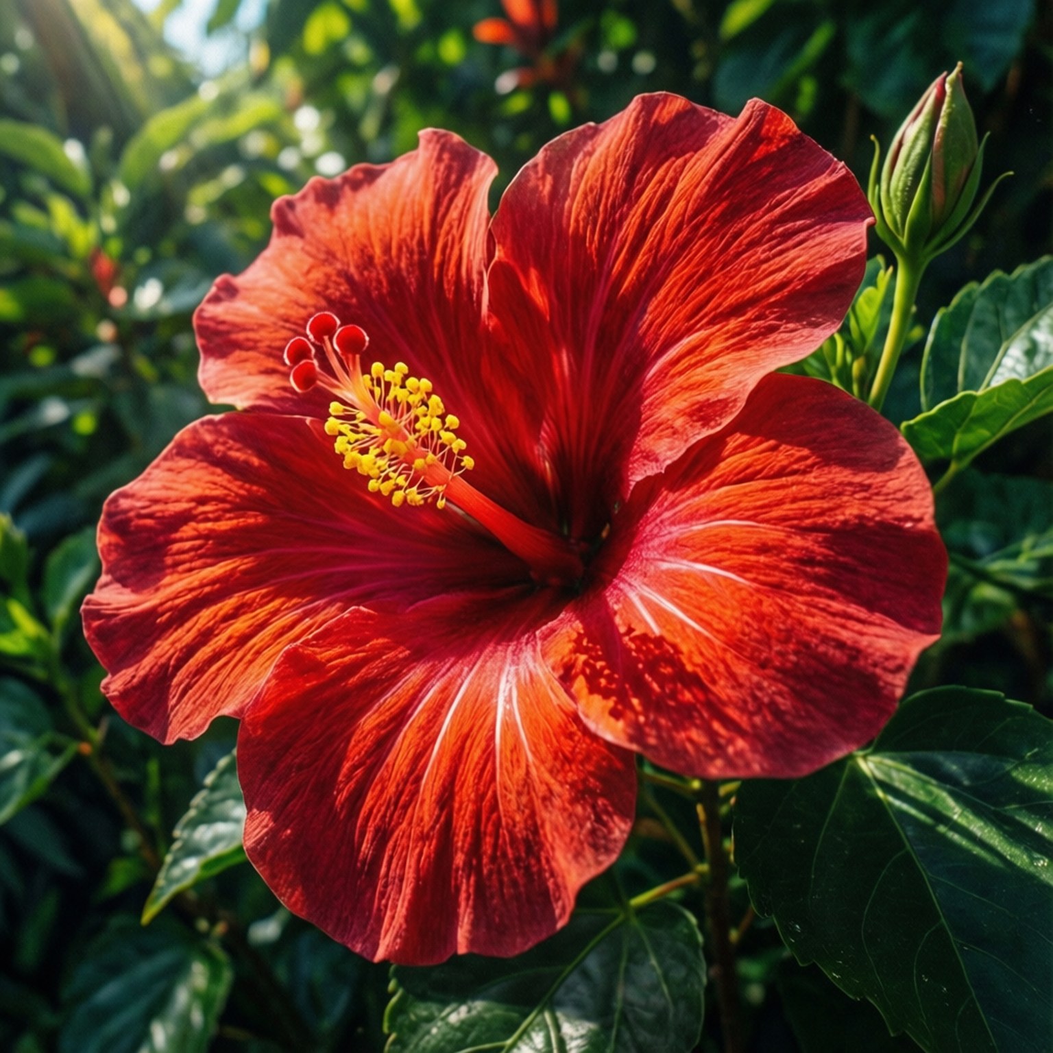 Kırmızı Tropikal Hibiskus Duvar Kağıdı