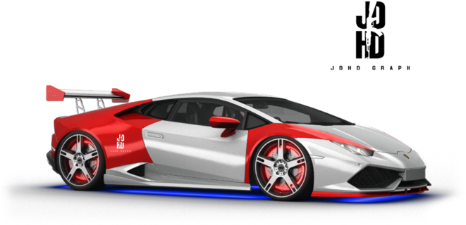 Kırmızı ve Beyaz Lamborghini Huracan Yarış Sürümü Duvar Kağıdı
