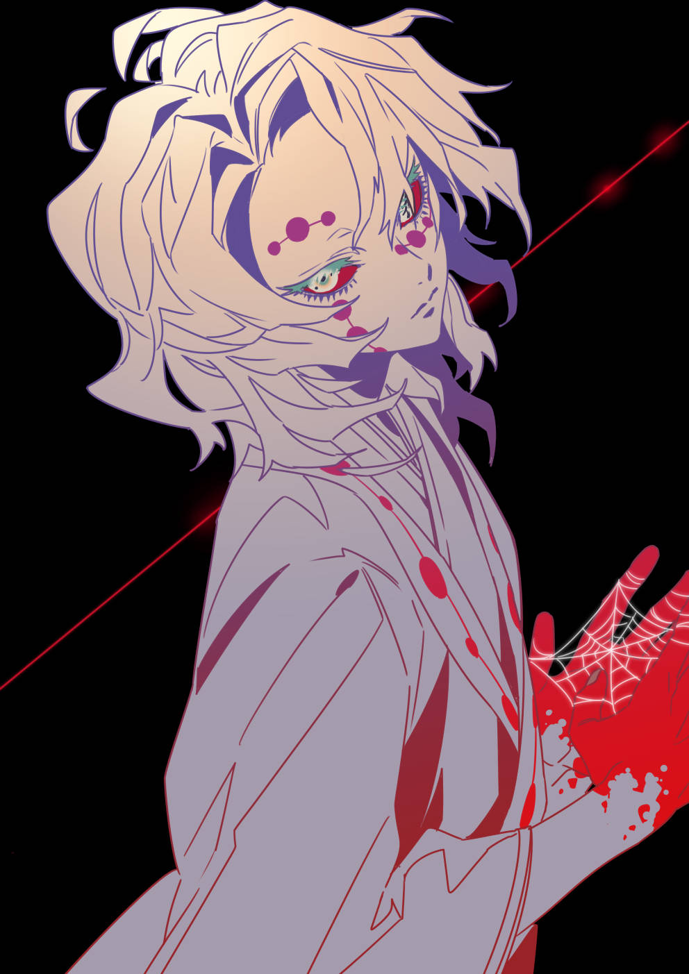Kırmızı ve Beyaz Rui Demon Slayer Duvar Kağıdı