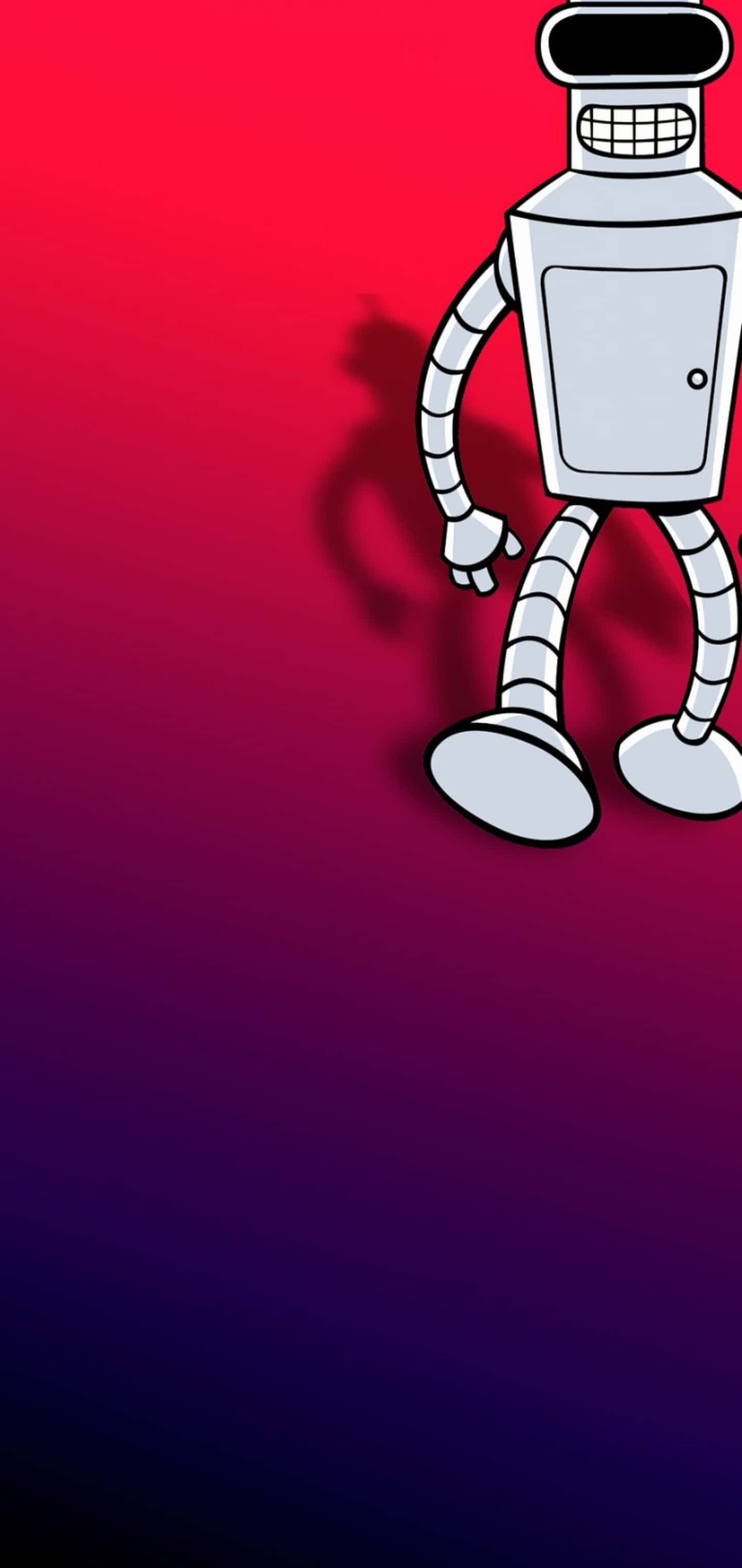 kırmızı ve mavi arka planda duran bir robot Duvar Kağıdı