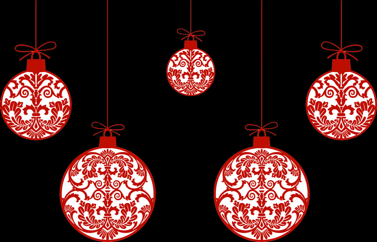 Kırmızı ve Siyah Noel Süsleri Duvar Kağıdı
