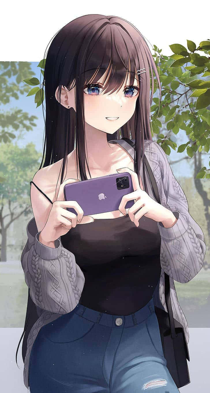 Küçük Bir Anime Kızı Dünyayı Selamlıyor Duvar Kağıdı