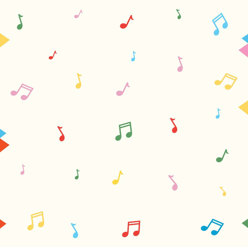 Küçük ve Renkli Müzik Notaları Arka Planı Duvar Kağıdı
