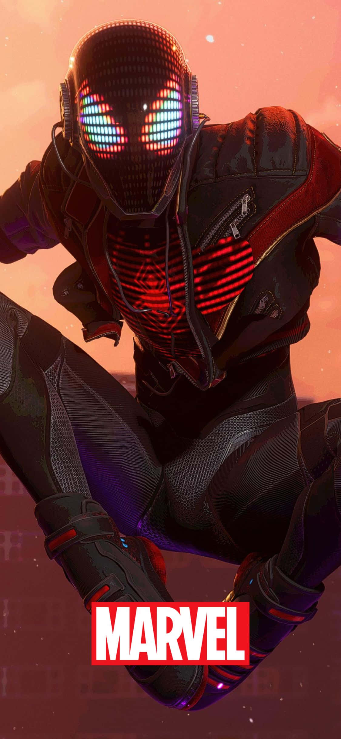 Kulaklık Takan Miles Morales iPhone XS Marvel Duvar Kağıdı