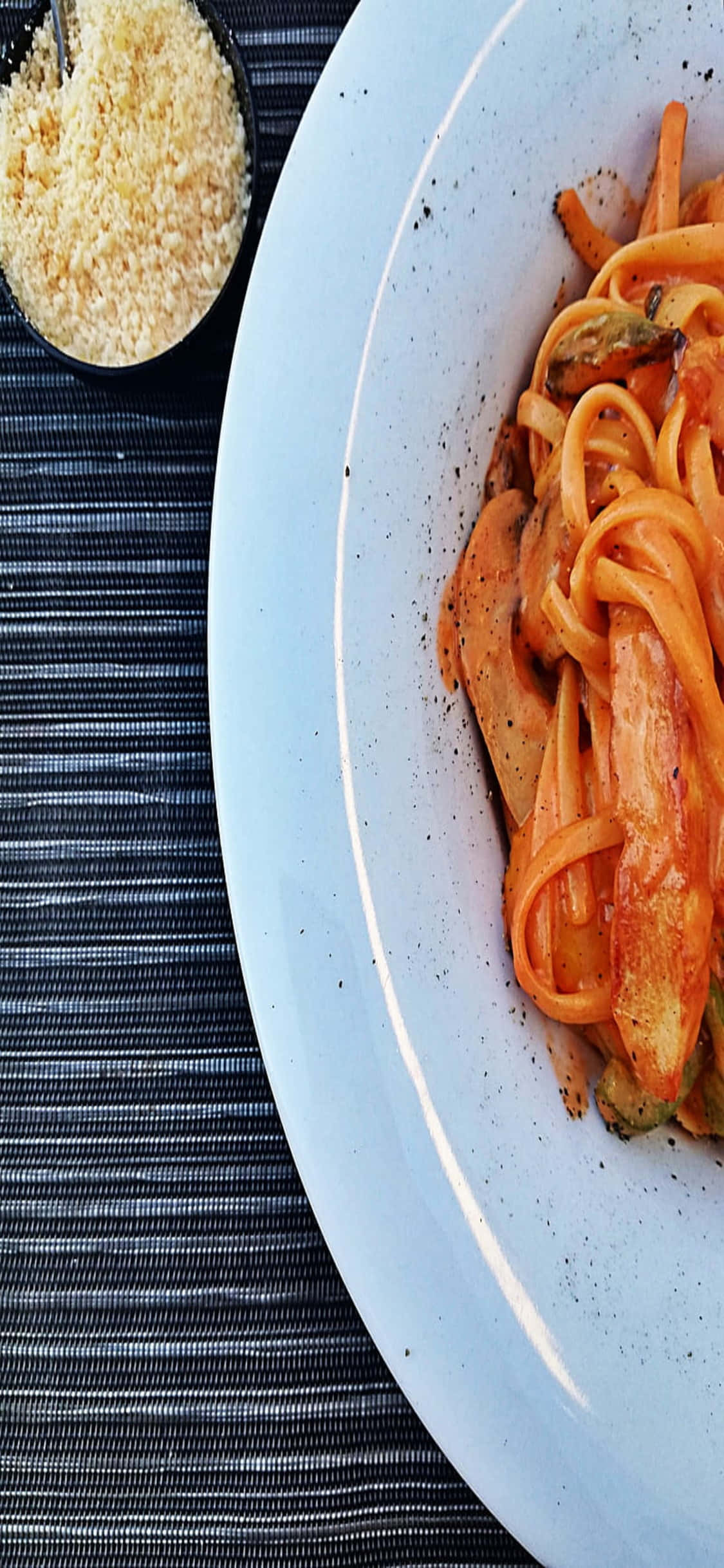 Kumaş Üzerinde Makarna Tabağı iPhone X Makarna Duvar Kağıdı