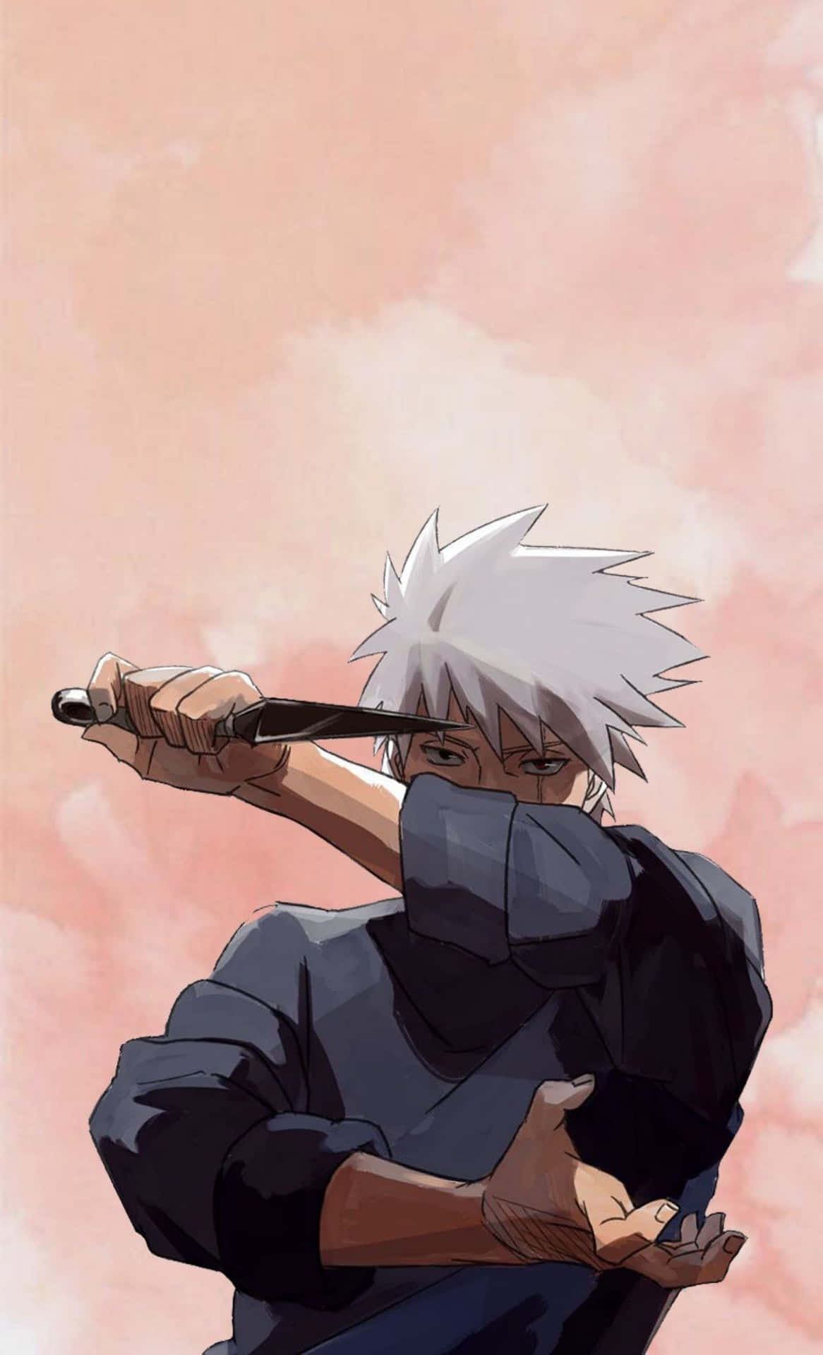 Kunai Bıçağıyla Sevimli Kakashi Duvar Kağıdı
