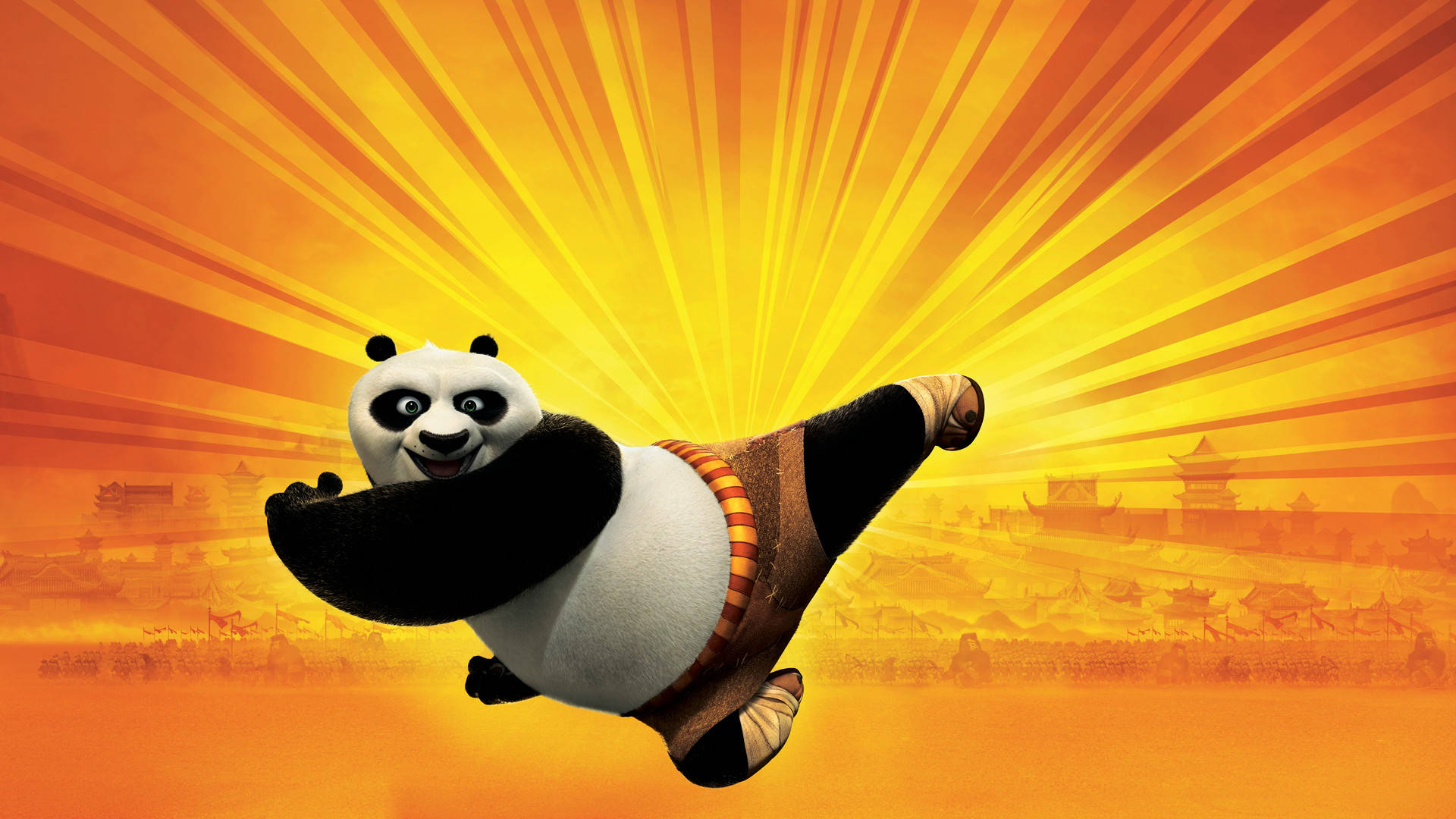 Kung Fu Panda Güçlü Bir Tekme Atıyor Duvar Kağıdı