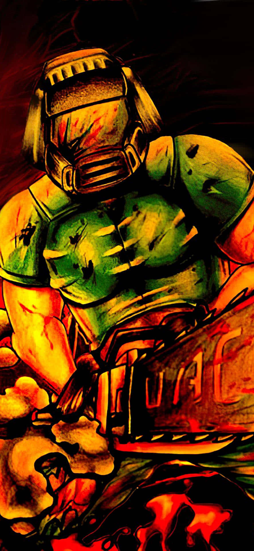 Kurgusal Karakter Doom Guy Pixel 3xl Doom Eternal Nişancı Arkaplanı Duvar Kağıdı