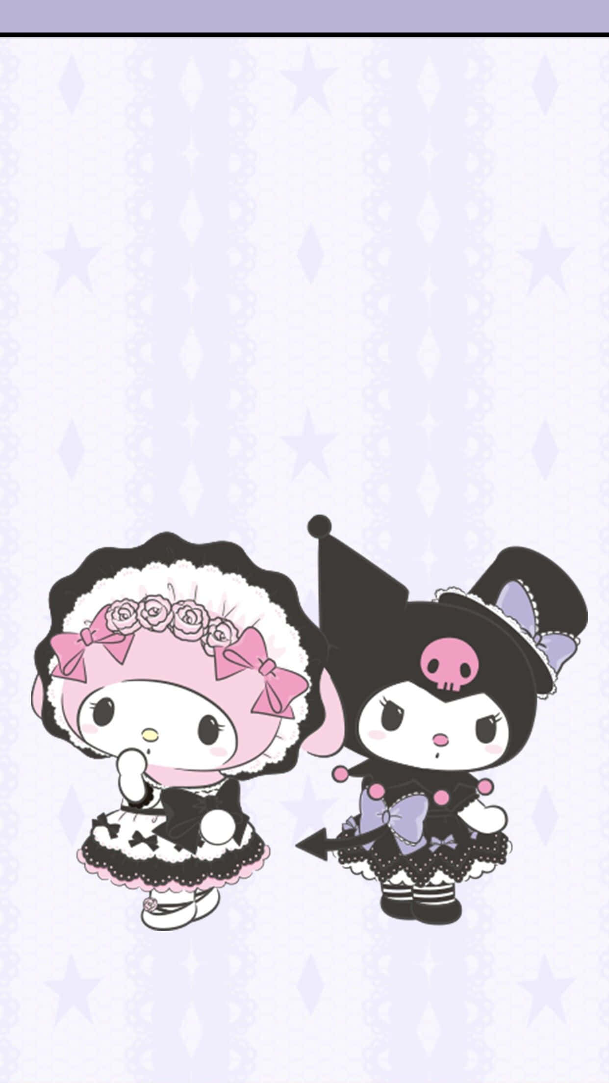 Kuromi iPhone My Melody Hizmetçi Kıyafeti Duvar Kağıdı