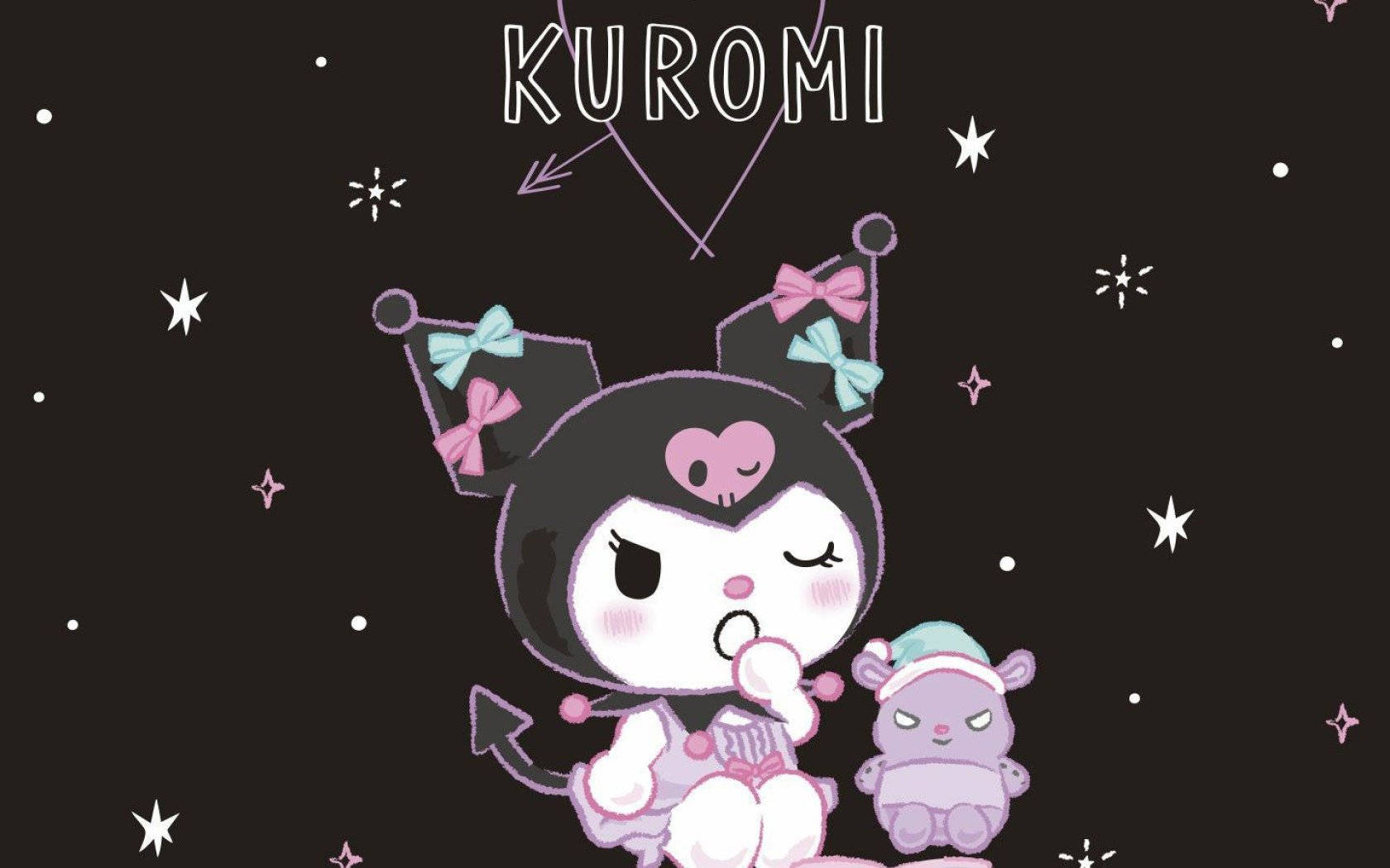 Kuromi, My Melody'nin Eşsiz Rakibi Rahat Bir Anın Tadını Çıkarıyor Duvar Kağıdı