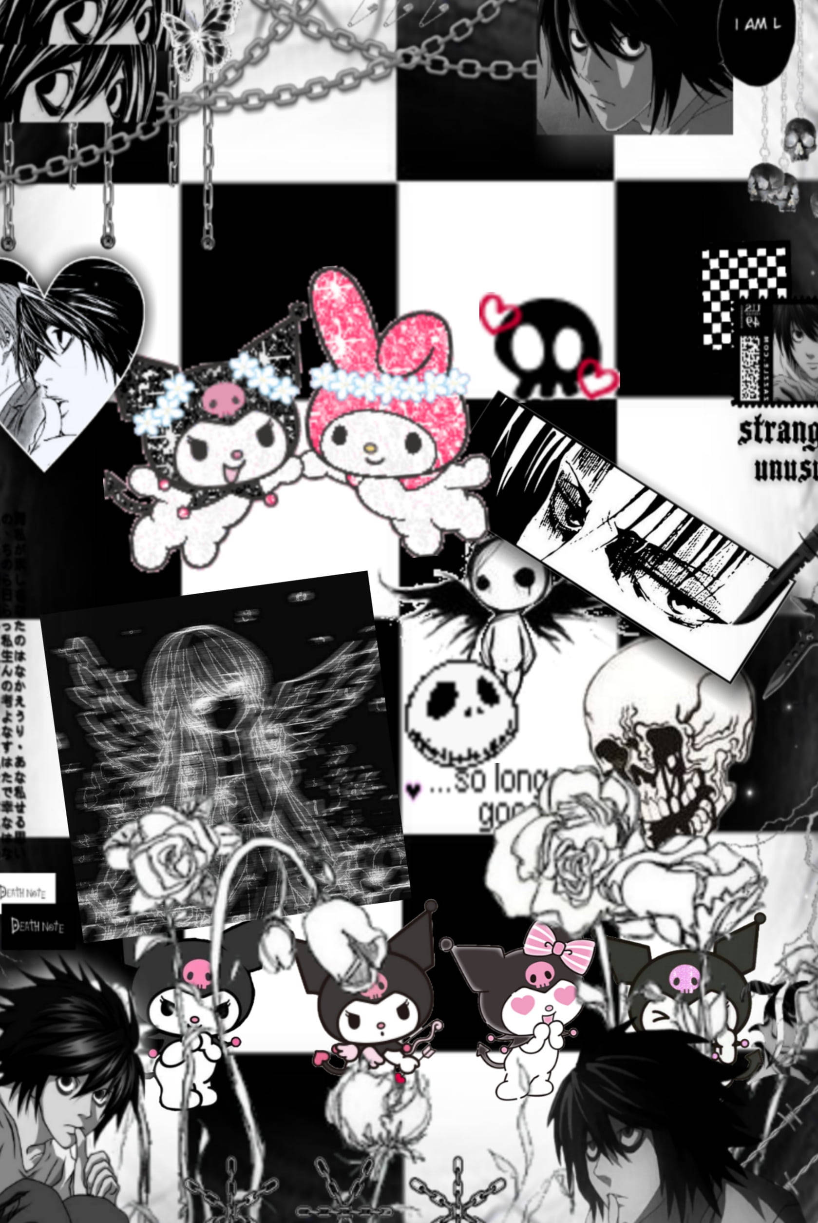 Kuromi ve Dark Yagami Alt Estetik Duvar Kağıdı
