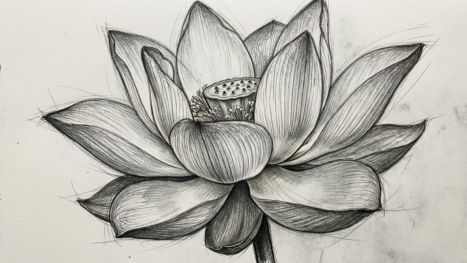 Kurşun Kalem Çizimi Lotus Duvar Kağıdı