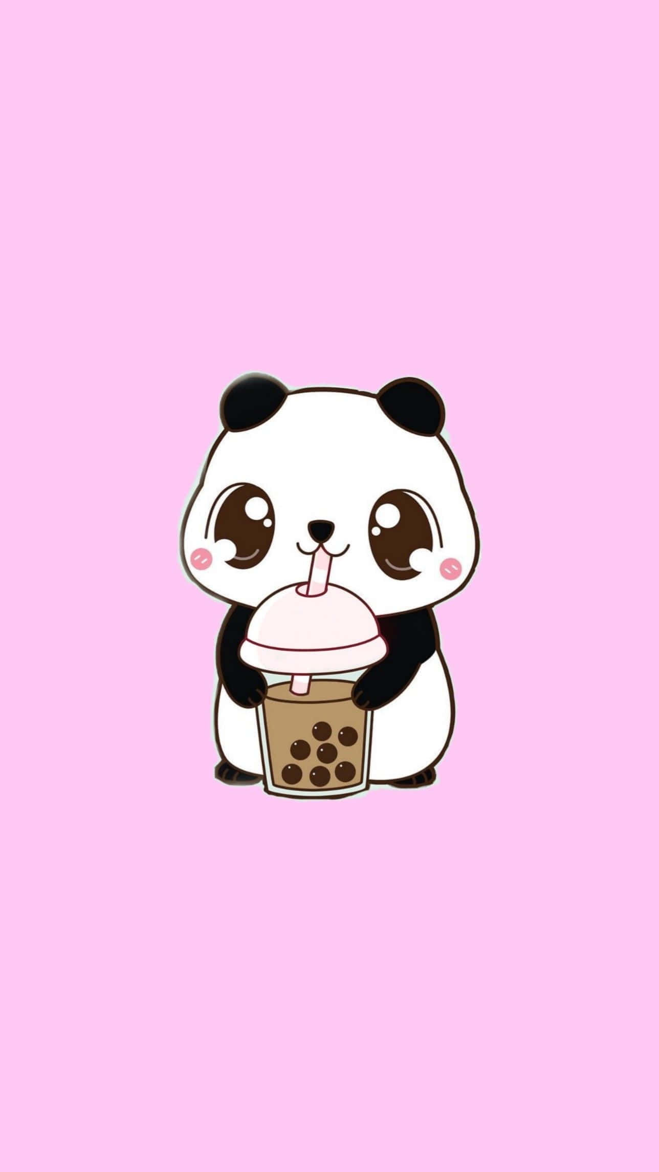 Kız Gibi Panda Kahve Fincanı Duvar Kağıdı