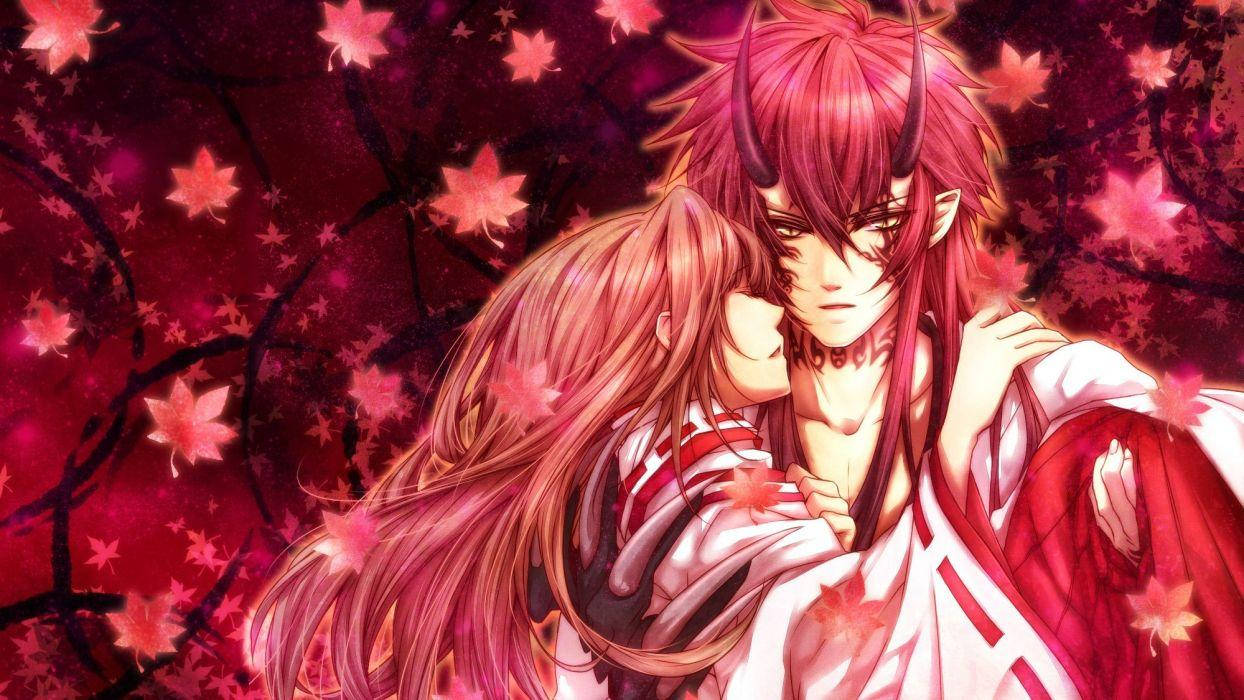 Kızıl Saçlı Anime İblisi Duvar Kağıdı