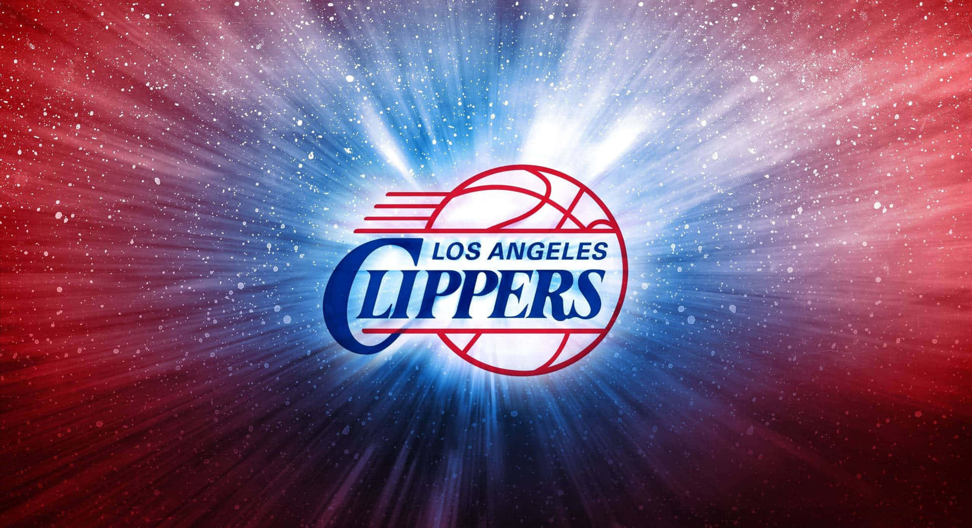 LA Clippers Logosu Işıltılı Bir Galaksi Karşısında Aydınlatılmış Duvar Kağıdı