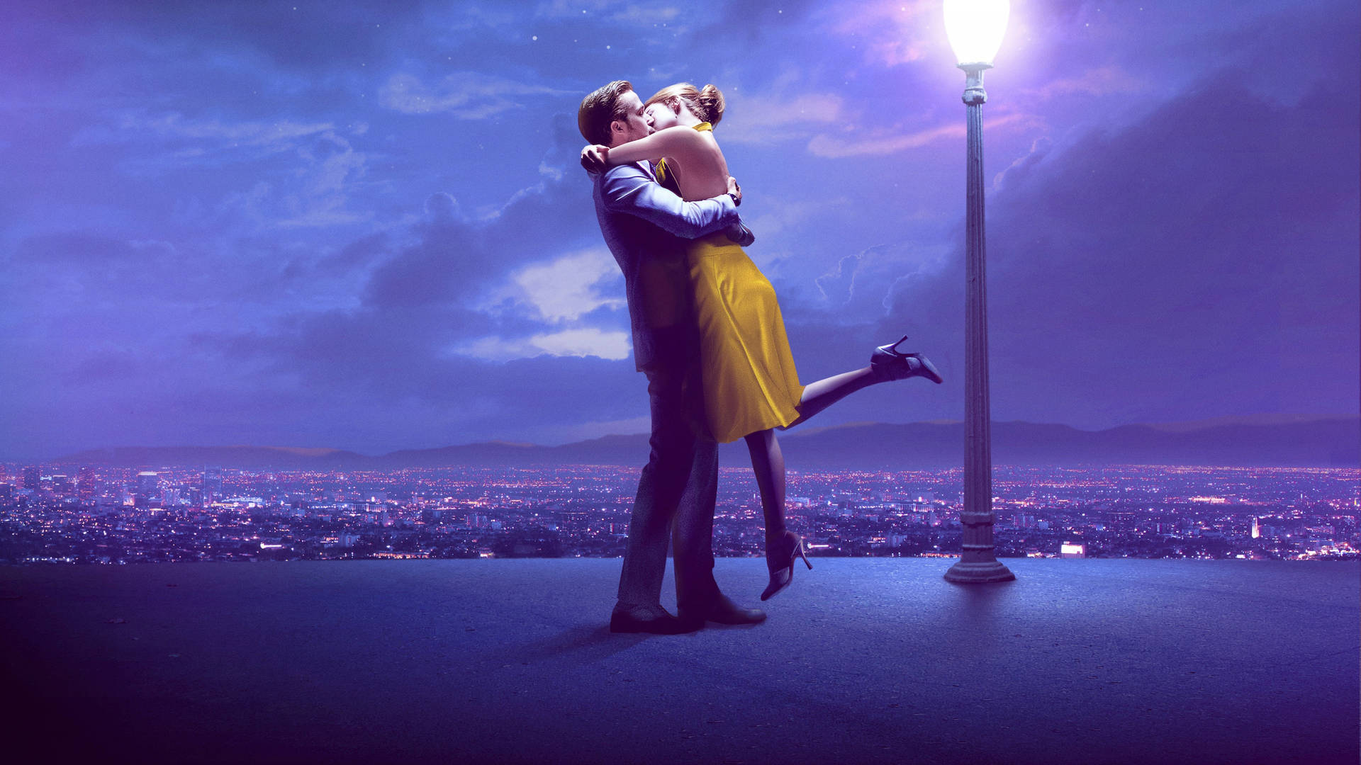 La La Land Öpüşme Sahnesi HD Duvar Kağıdı