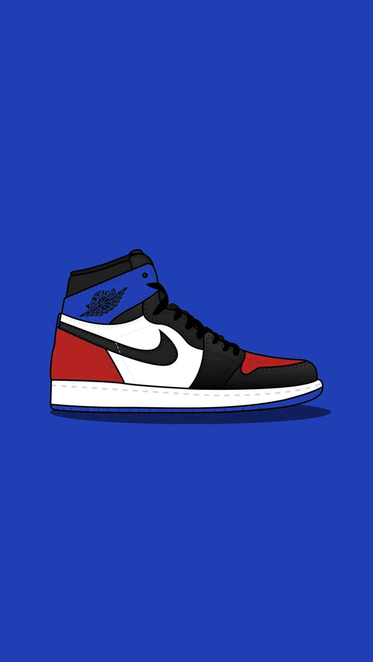 Lacivert Karikatür Nike Ayakkabı Duvar Kağıdı