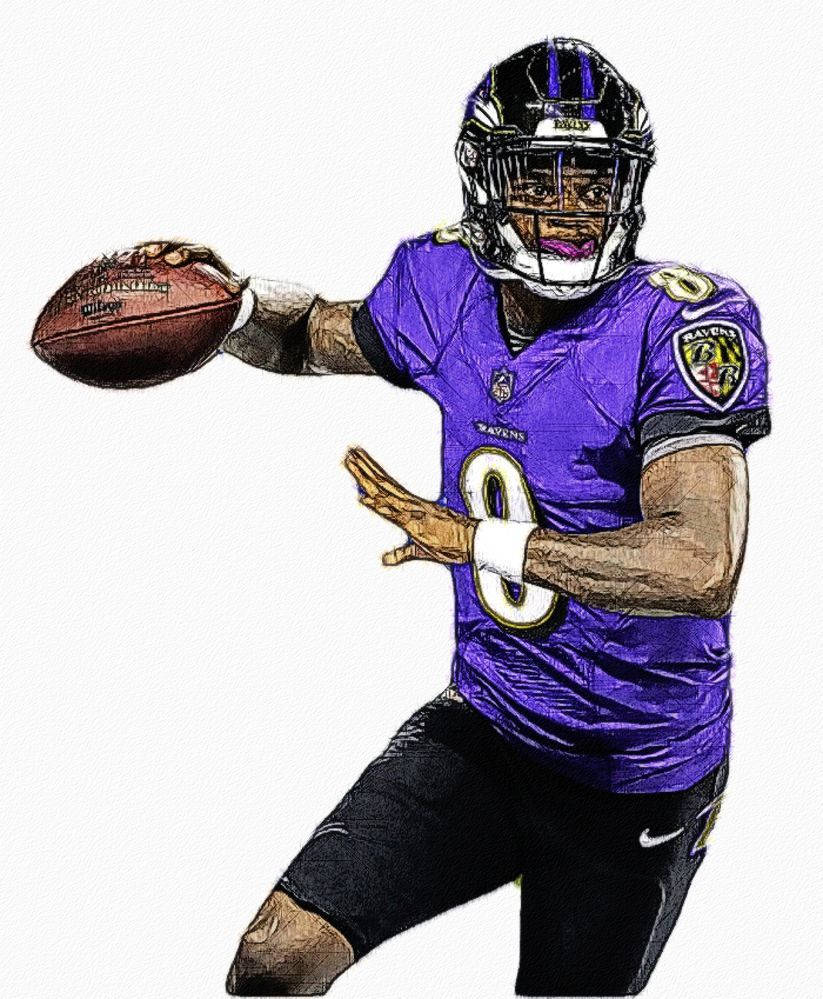 Lamar Jackson Detaylı Sanat Eseri Duvar Kağıdı