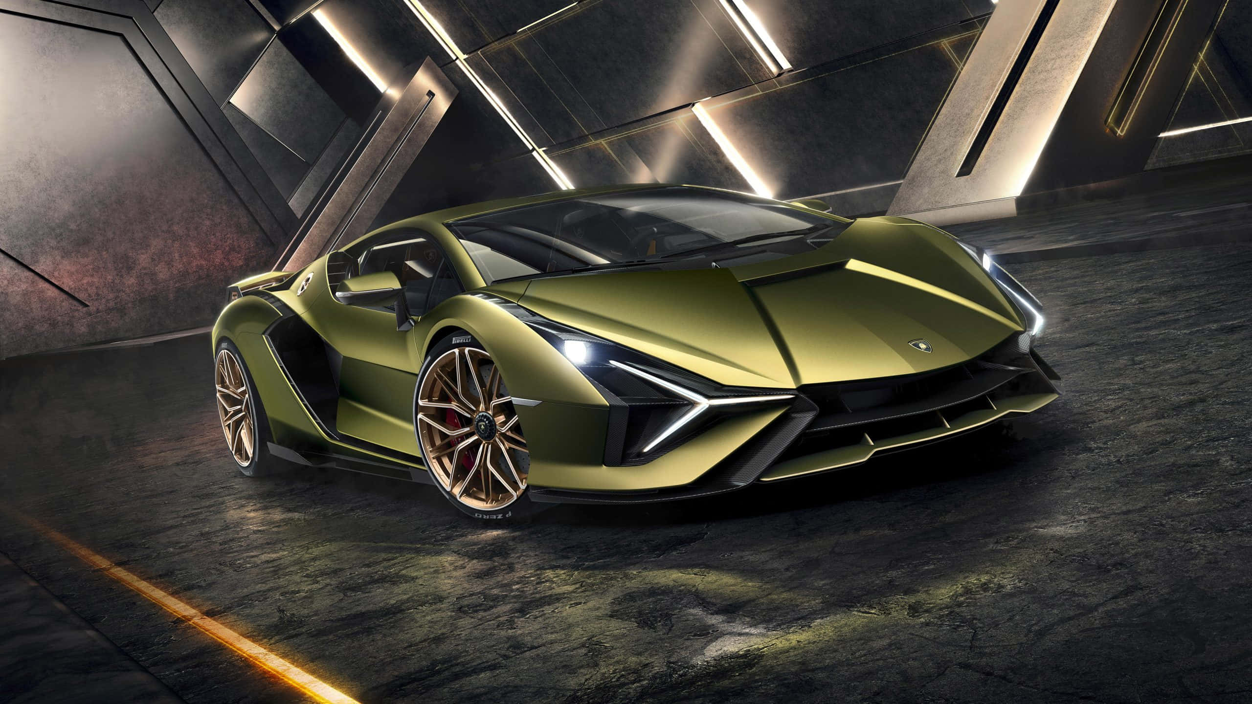 "Lamborghini ile Az Kullanılan Yolda Seyahat Edin" Duvar Kağıdı