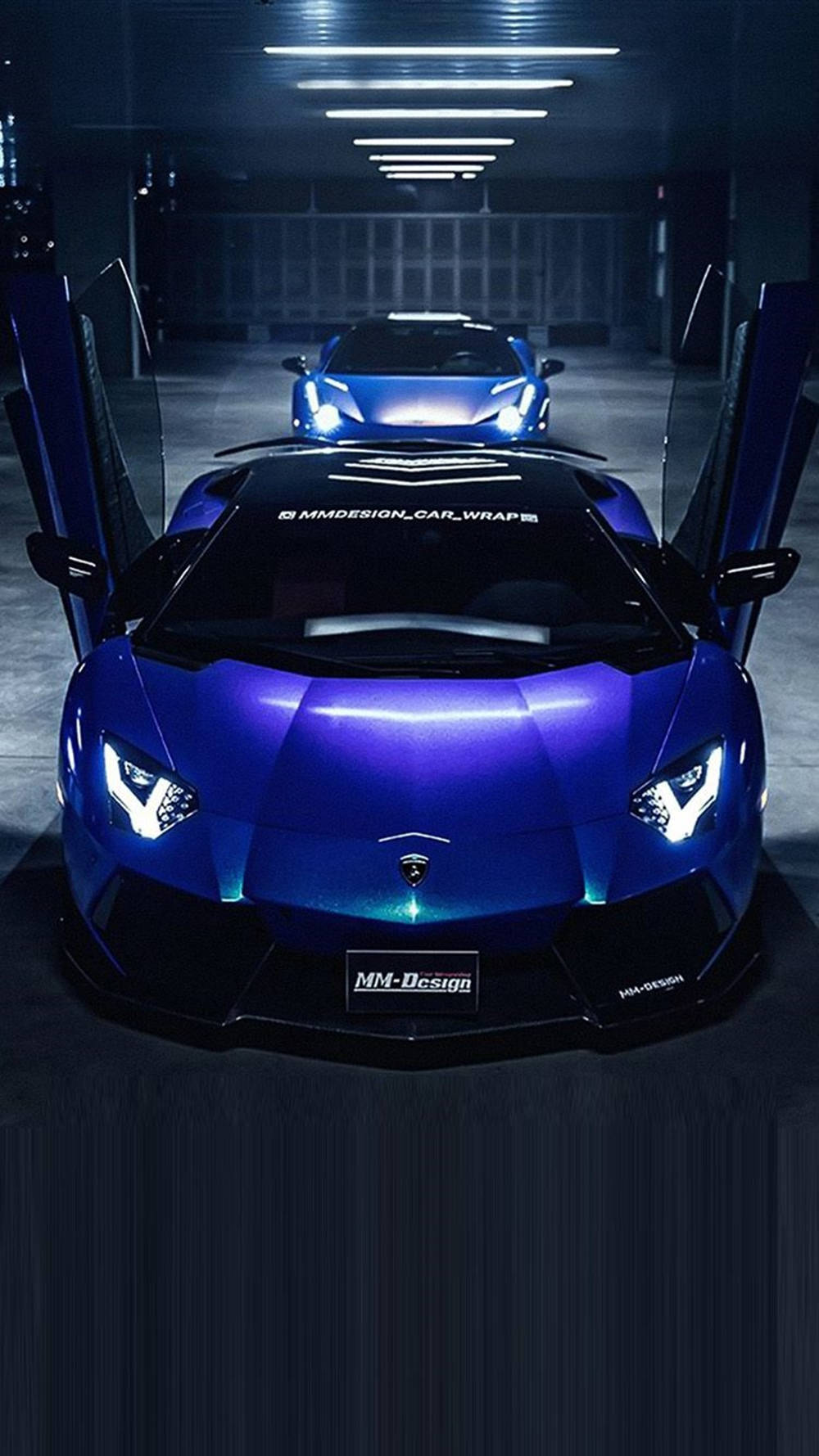 Mavi Estetik Lamborghini iPhone Duvar Kağıdı